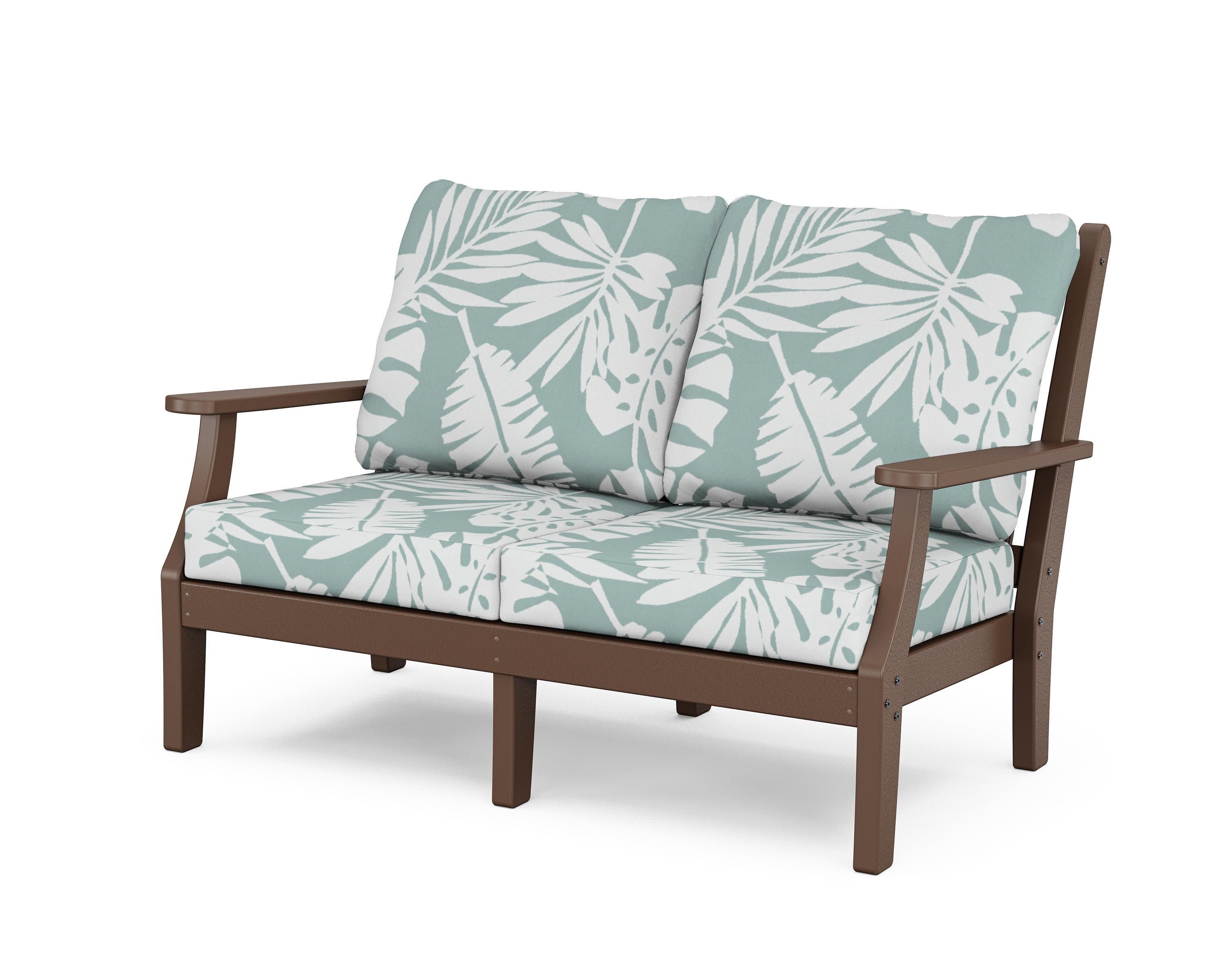 Wovendale Deep Seating Loveseat in Mahogany / Leaf Glacier Spa