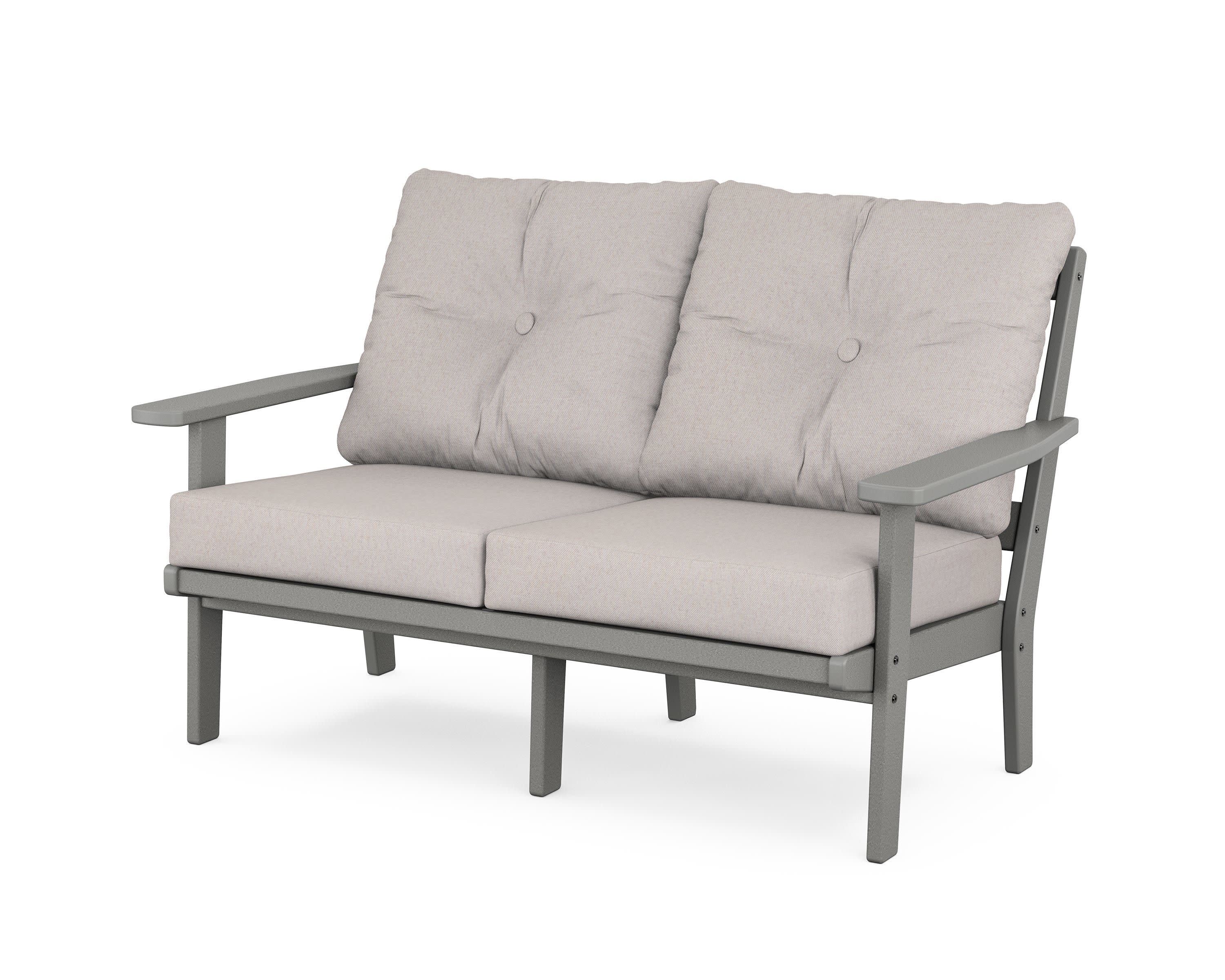 Prairie Deep SeatingLoveseat in Slate Grey / Dune Burlap