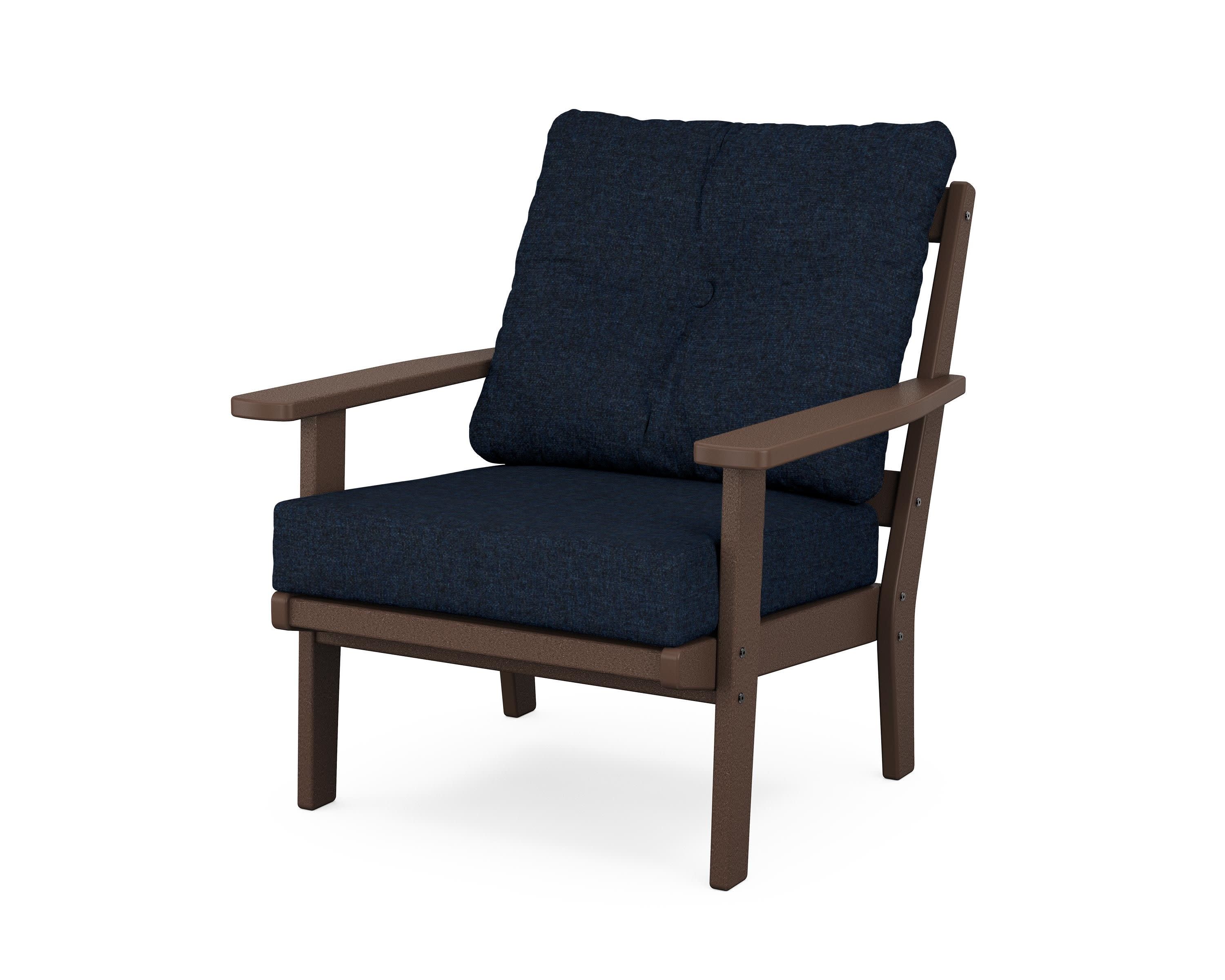 Prairie Deep Seating Chair in Mahogany / Marine Indigo