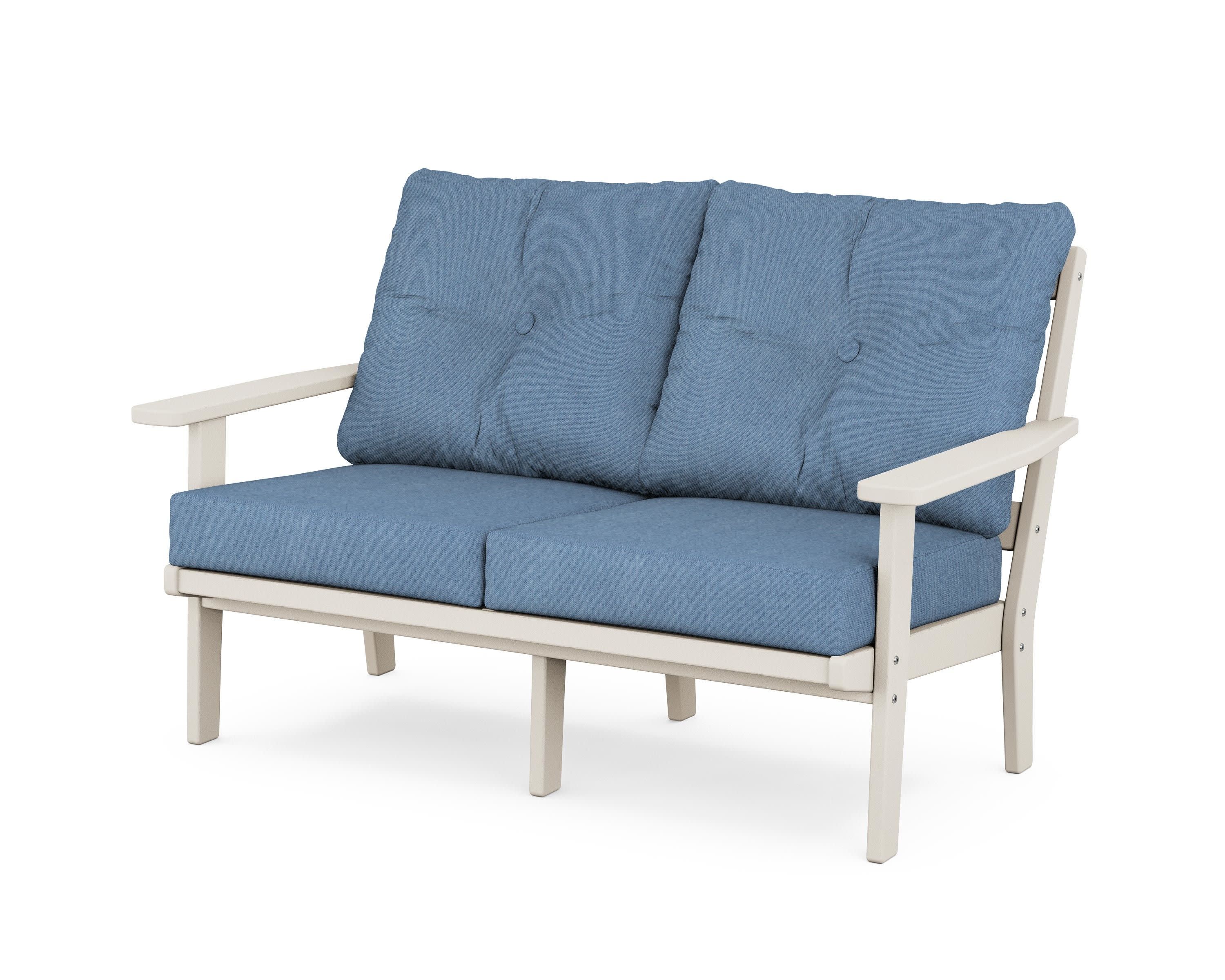 Prairie Deep SeatingLoveseat in Sand / Sky Blue