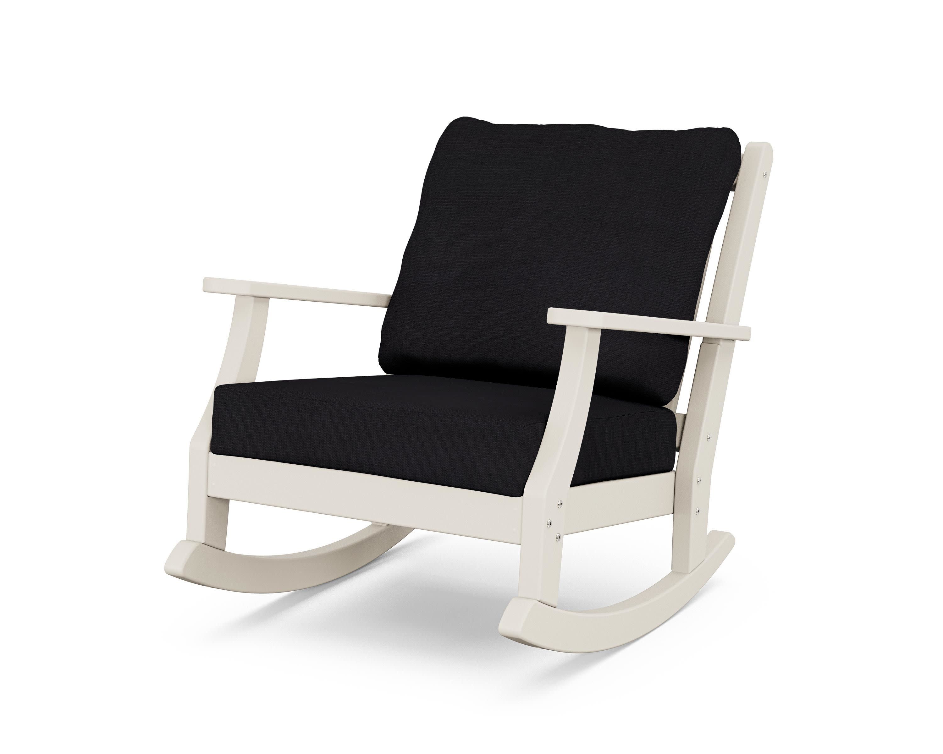 Wovendale Deep Seating Rocking Chair in Sand / Midnight Linen