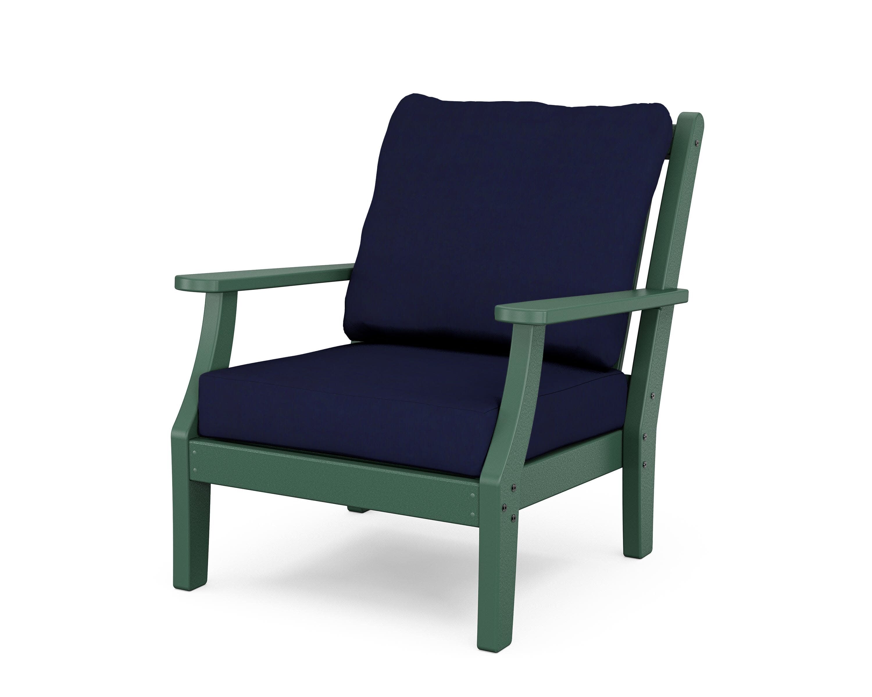 Wovendale Deep Seating Chair in Green / Navy