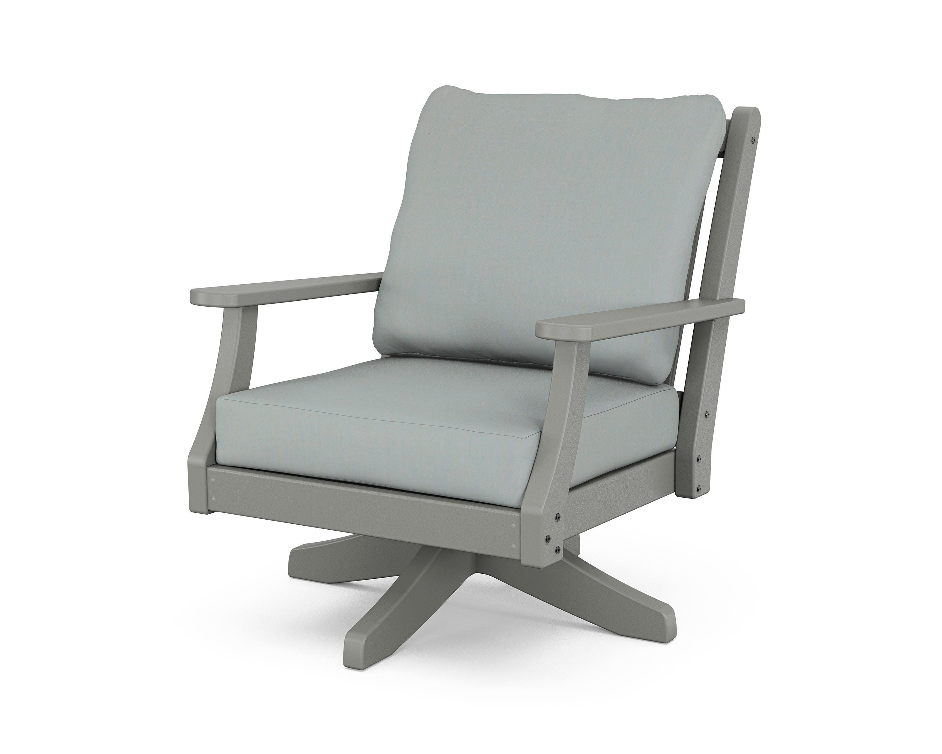 Wovendale Deep Seating Swivel Chair in Slate Grey / Spa