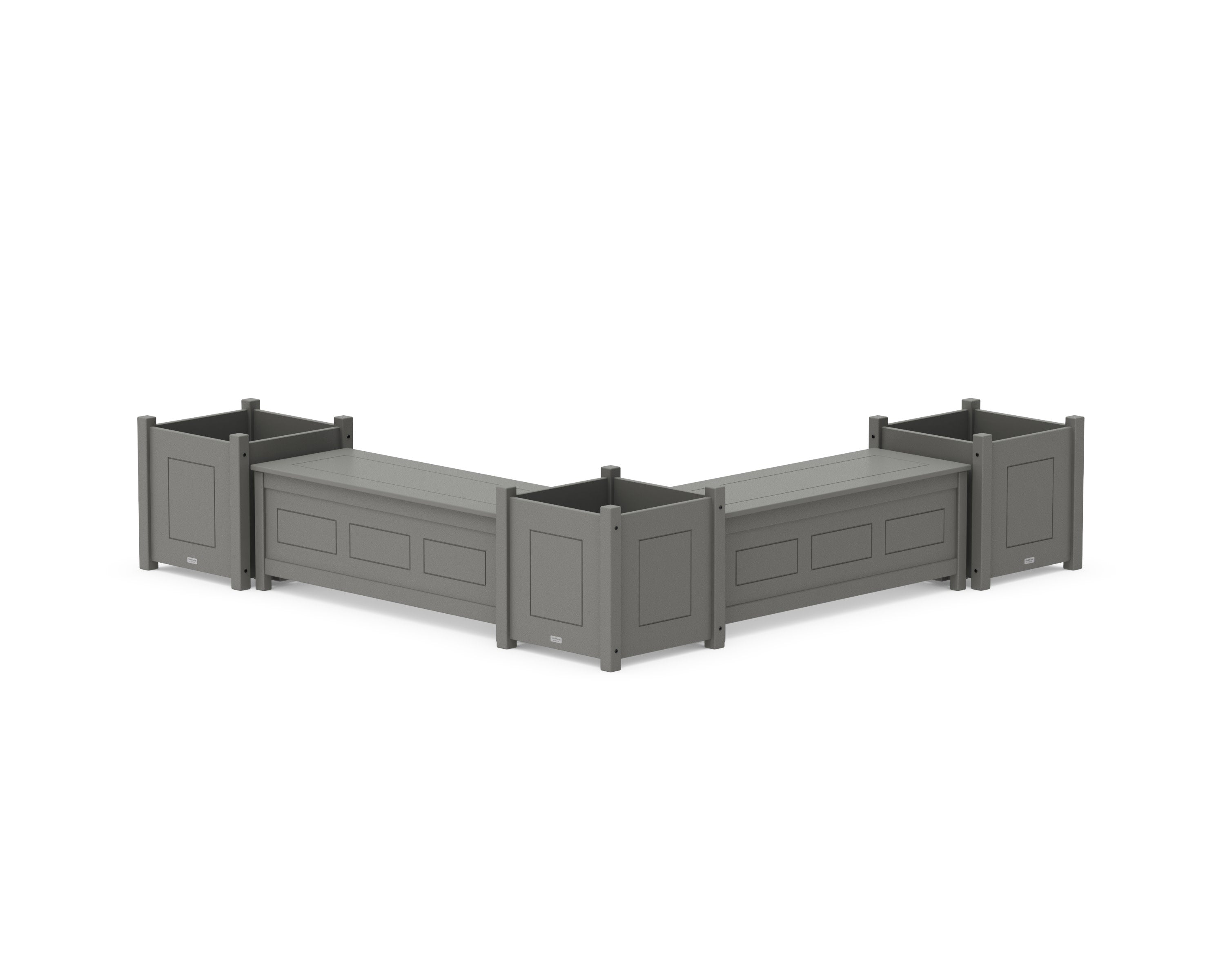 48" Country Living L- Shaped Planter Storage Bench Corner Set- Large