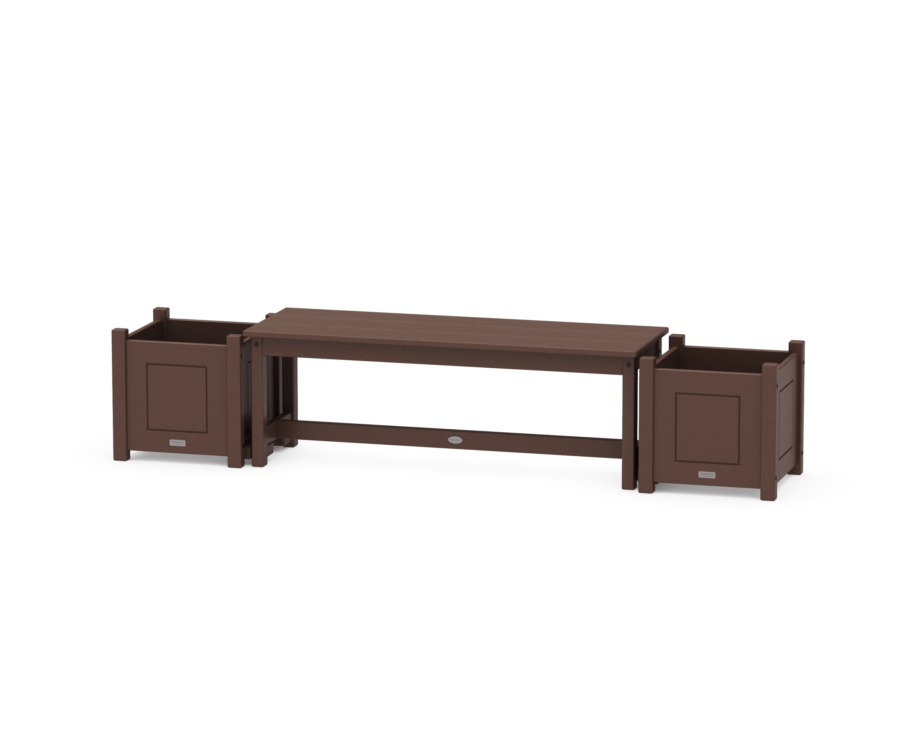 48" Country Living Straight Planter Bench Set in Mahogany