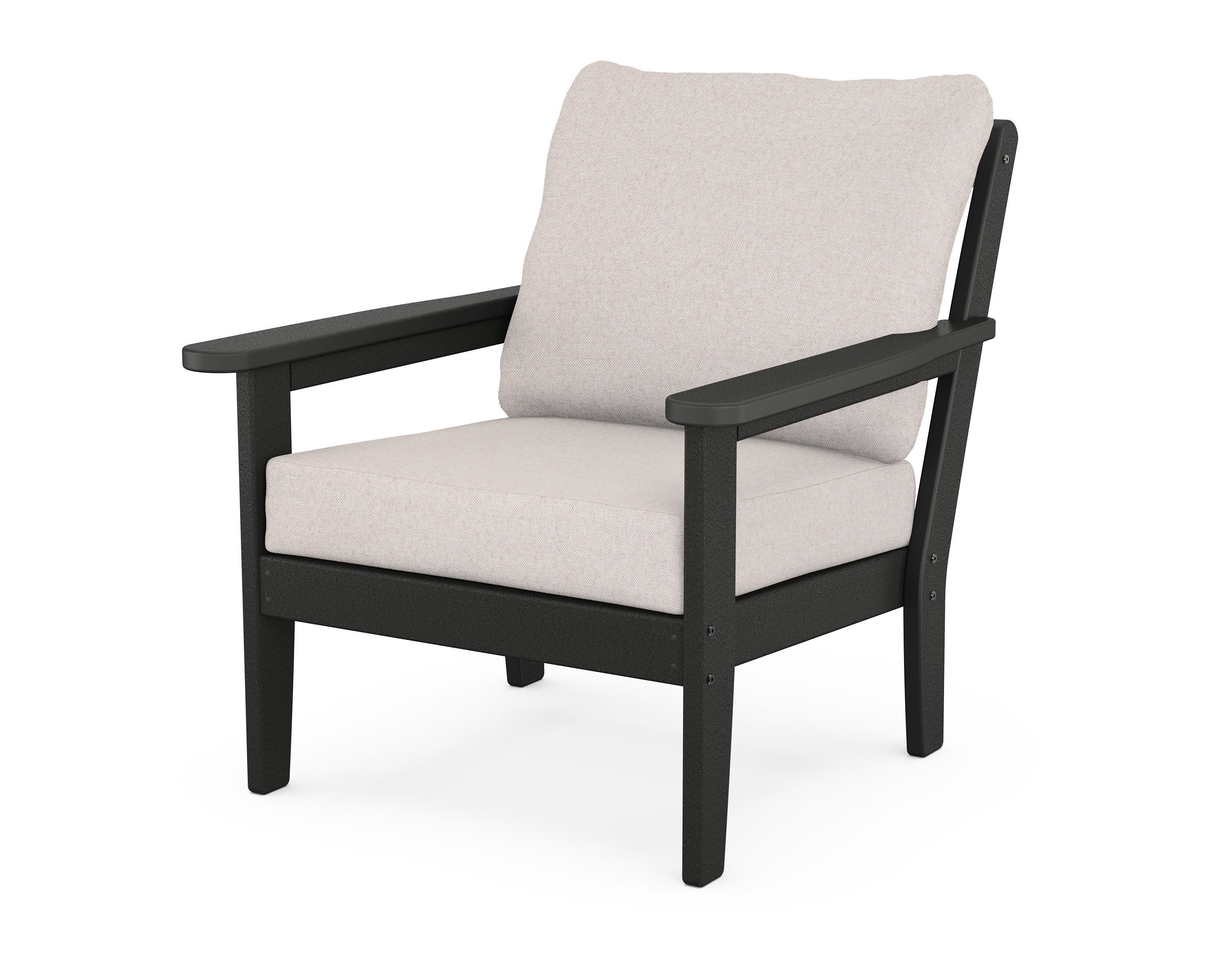 Cottage Deep Seating Chair in Black / Dune Burlap