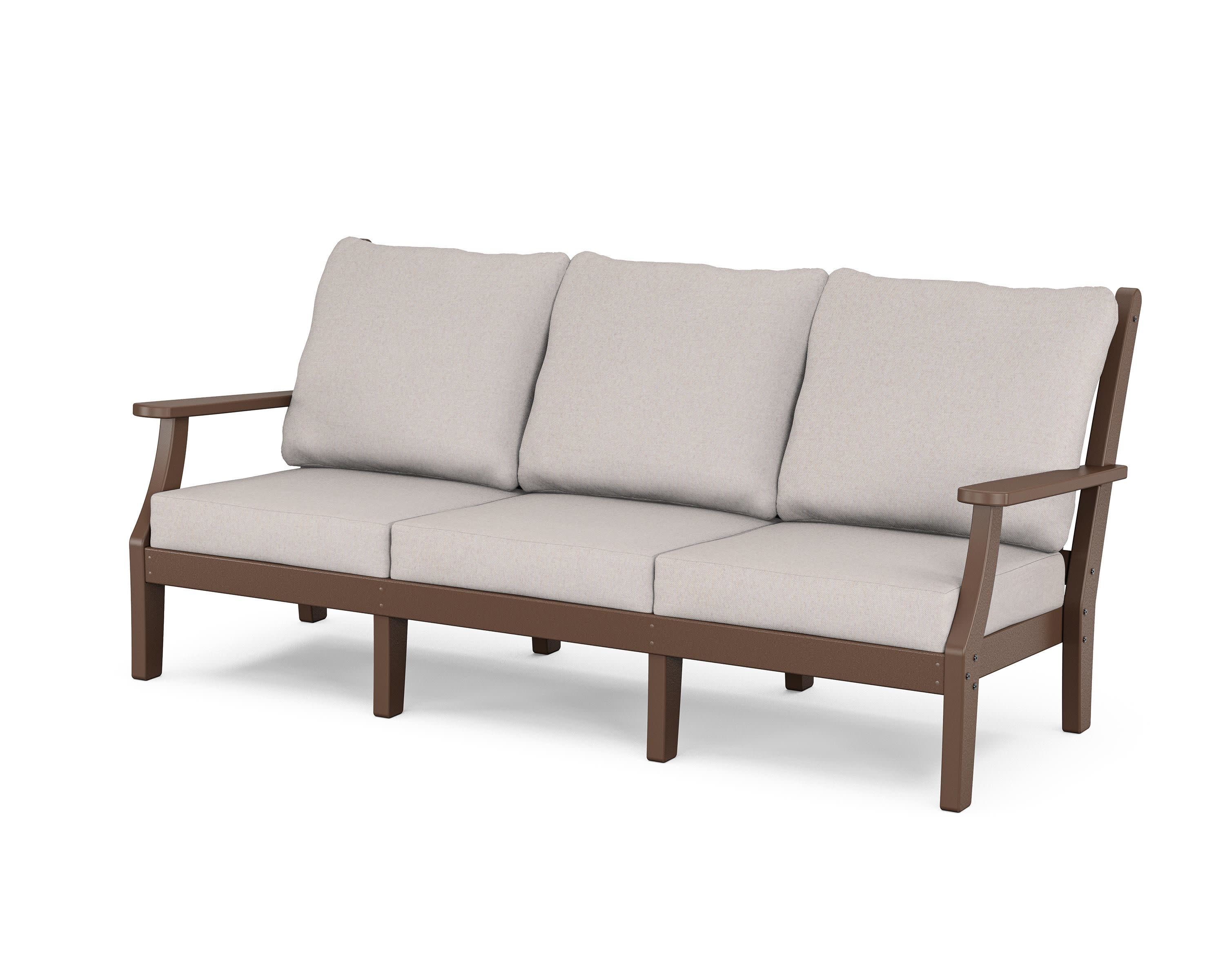 Wovendale Deep Seating Sofa in Mahogany / Dune Burlap
