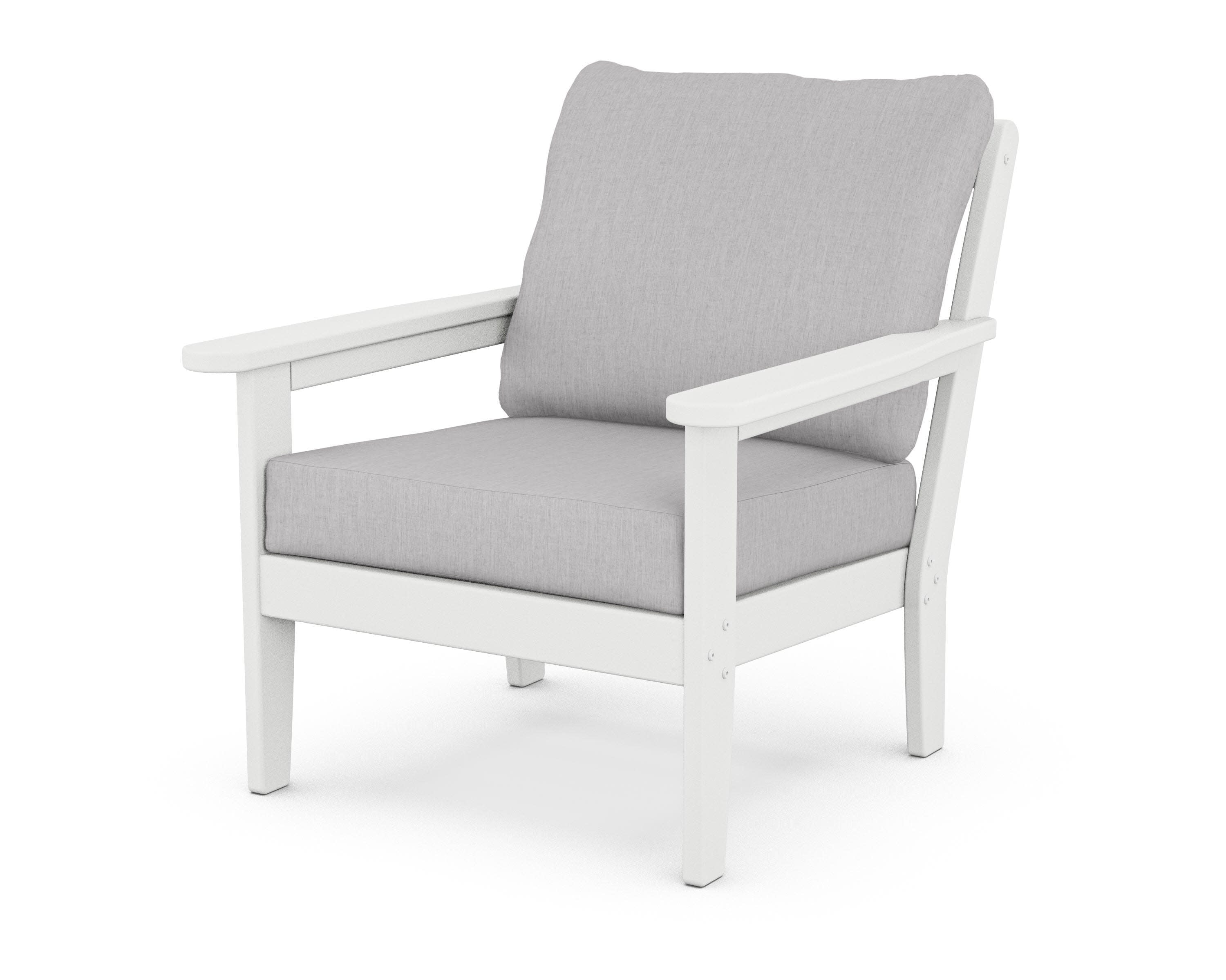 Cottage Deep Seating Chair in White / Granite