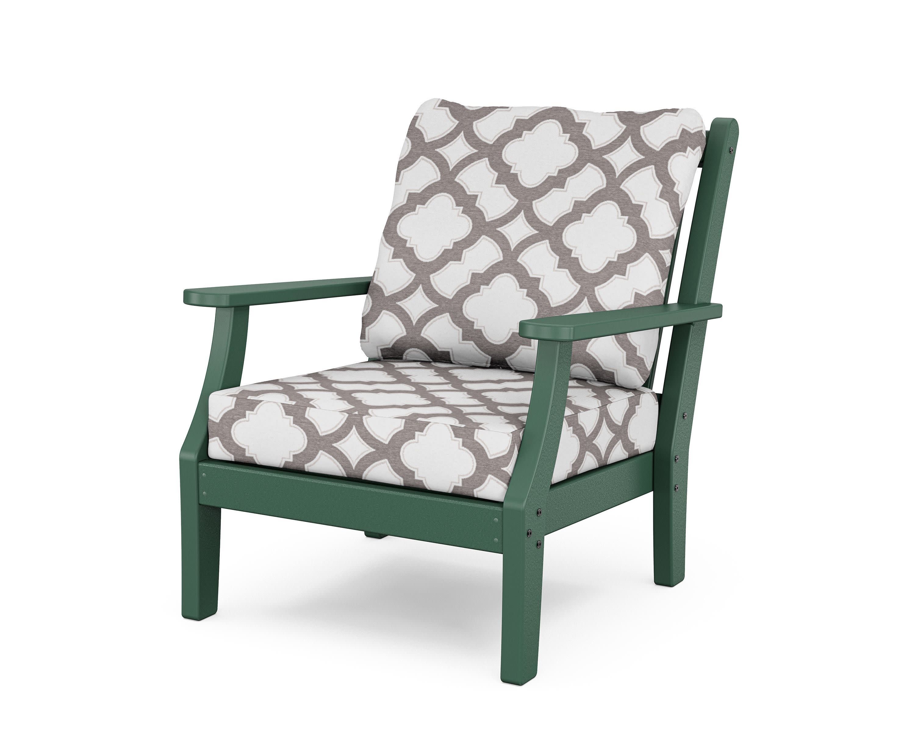 Wovendale Deep Seating Chair in Green / Trellis Grey Mist