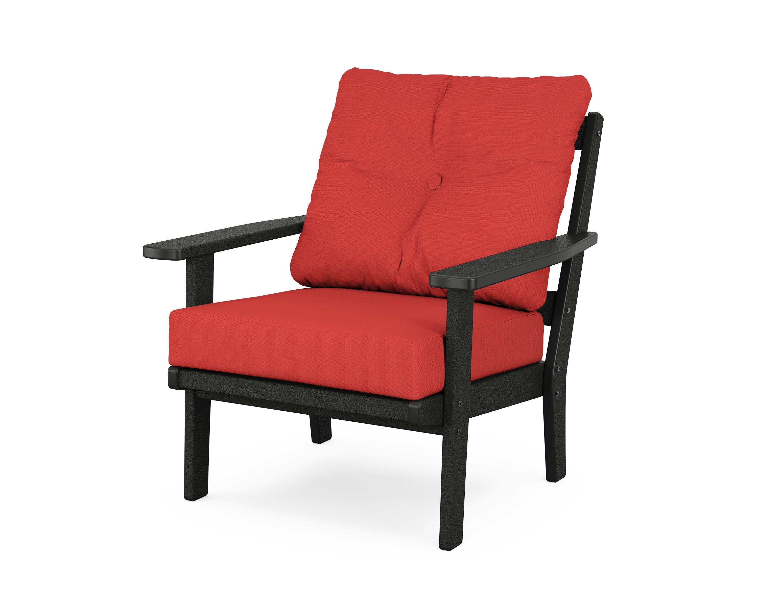 Prairie Deep Seating Chair in Black / Crimson Linen