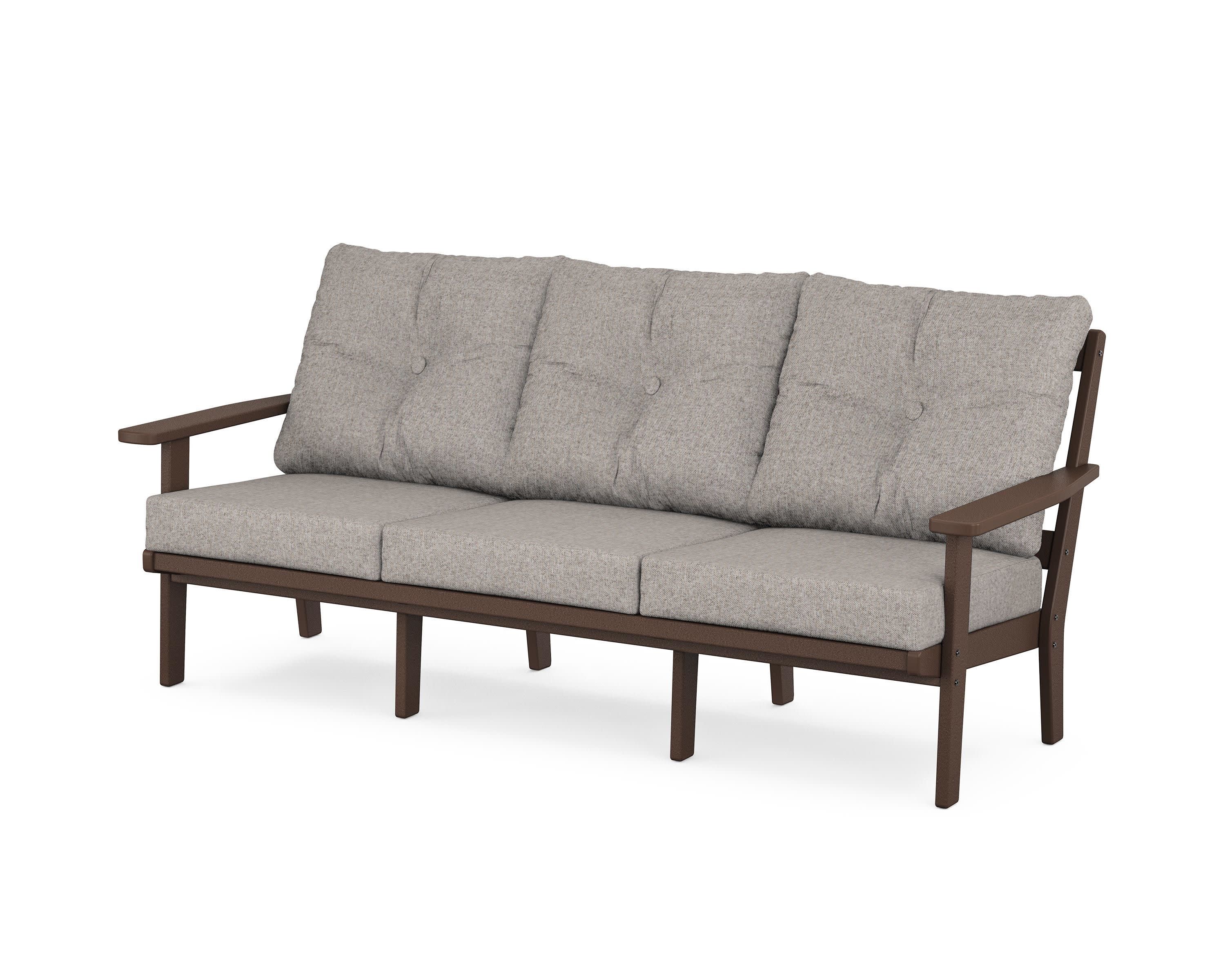 PrairieDeep Seating Sofa in Mahogany / Weathered Tweed