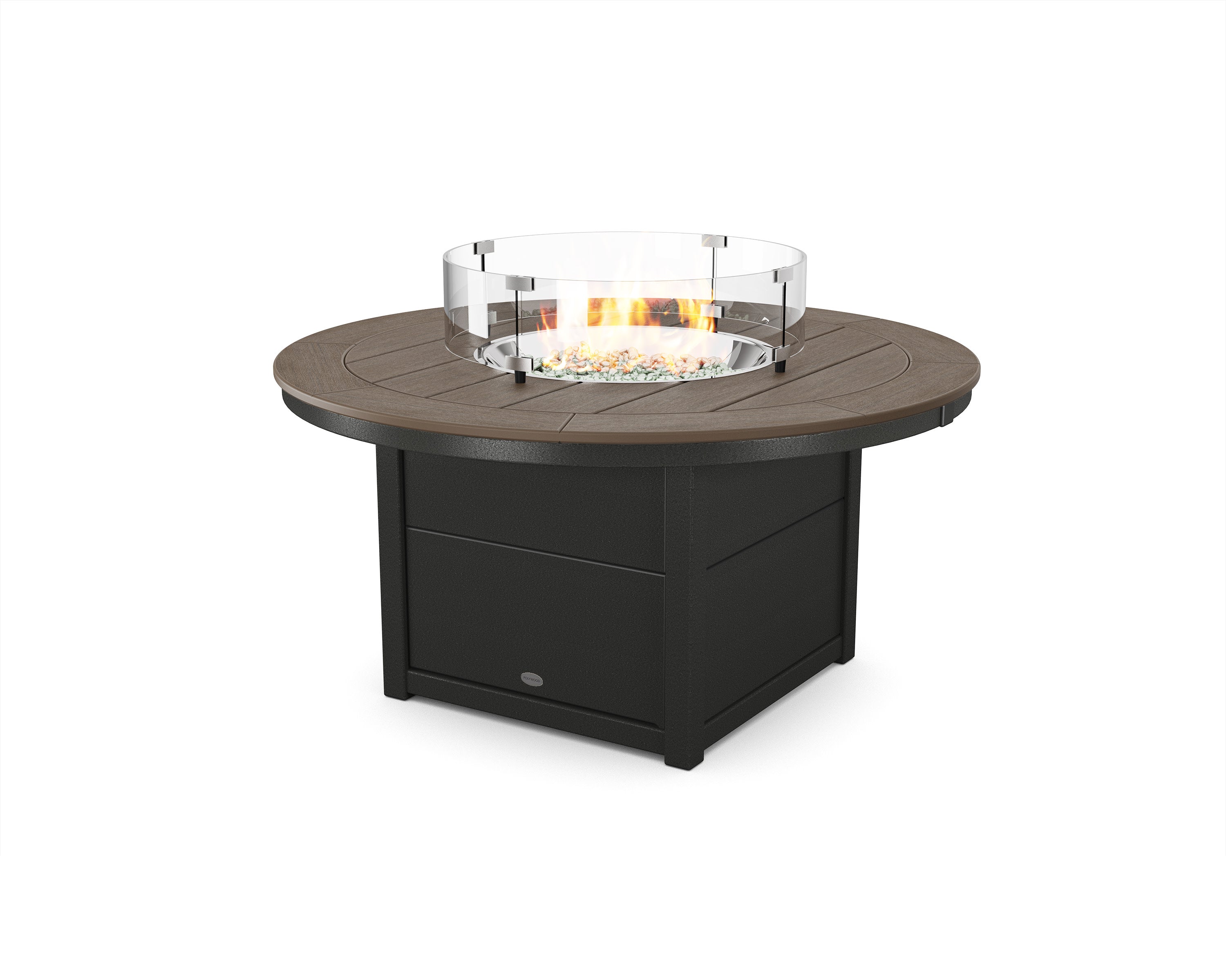 Round 48" Fire Pit Table in Black / Kona