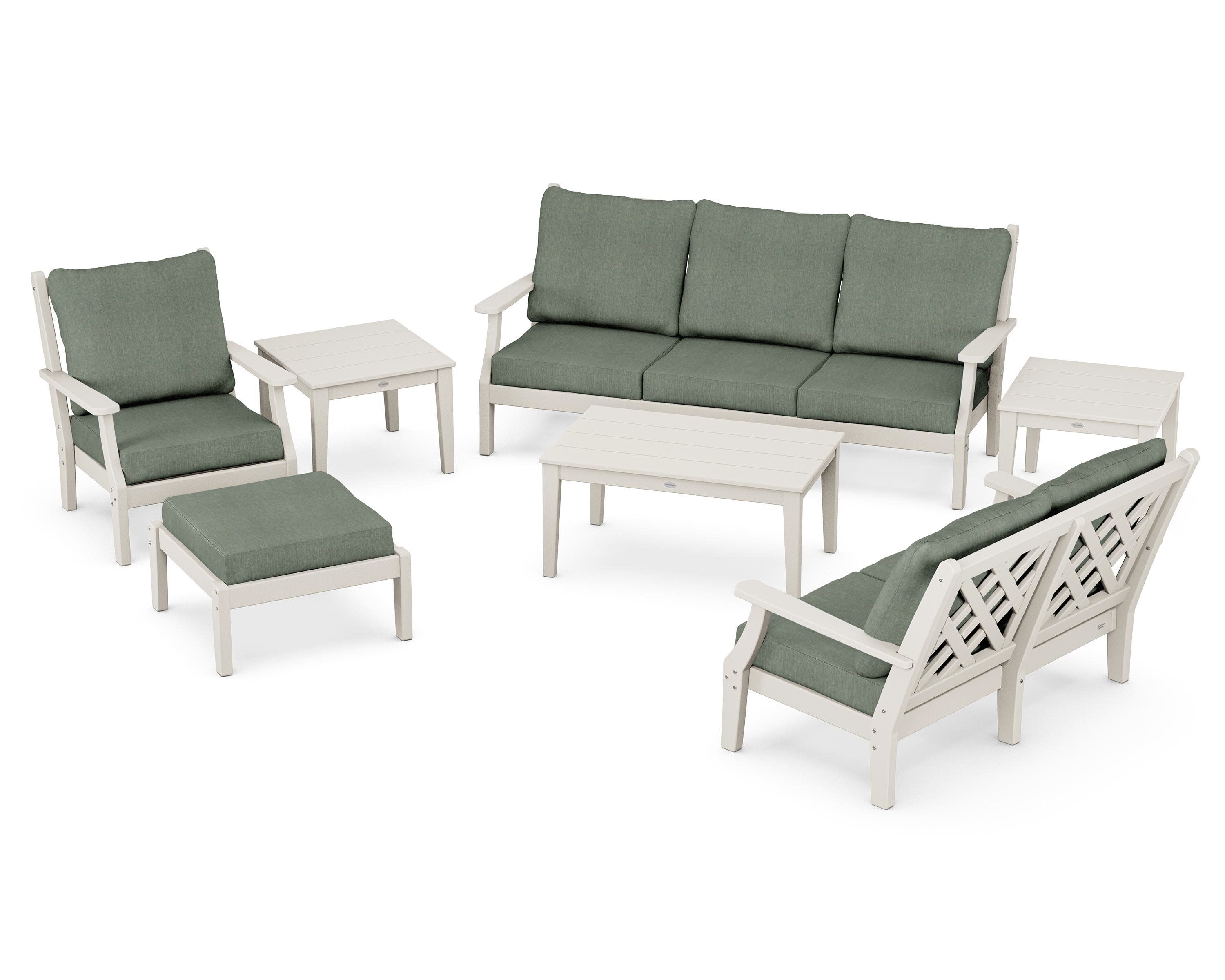 Wovendale 7-Piece Deep Seating Set in Sand / Cast Sage
