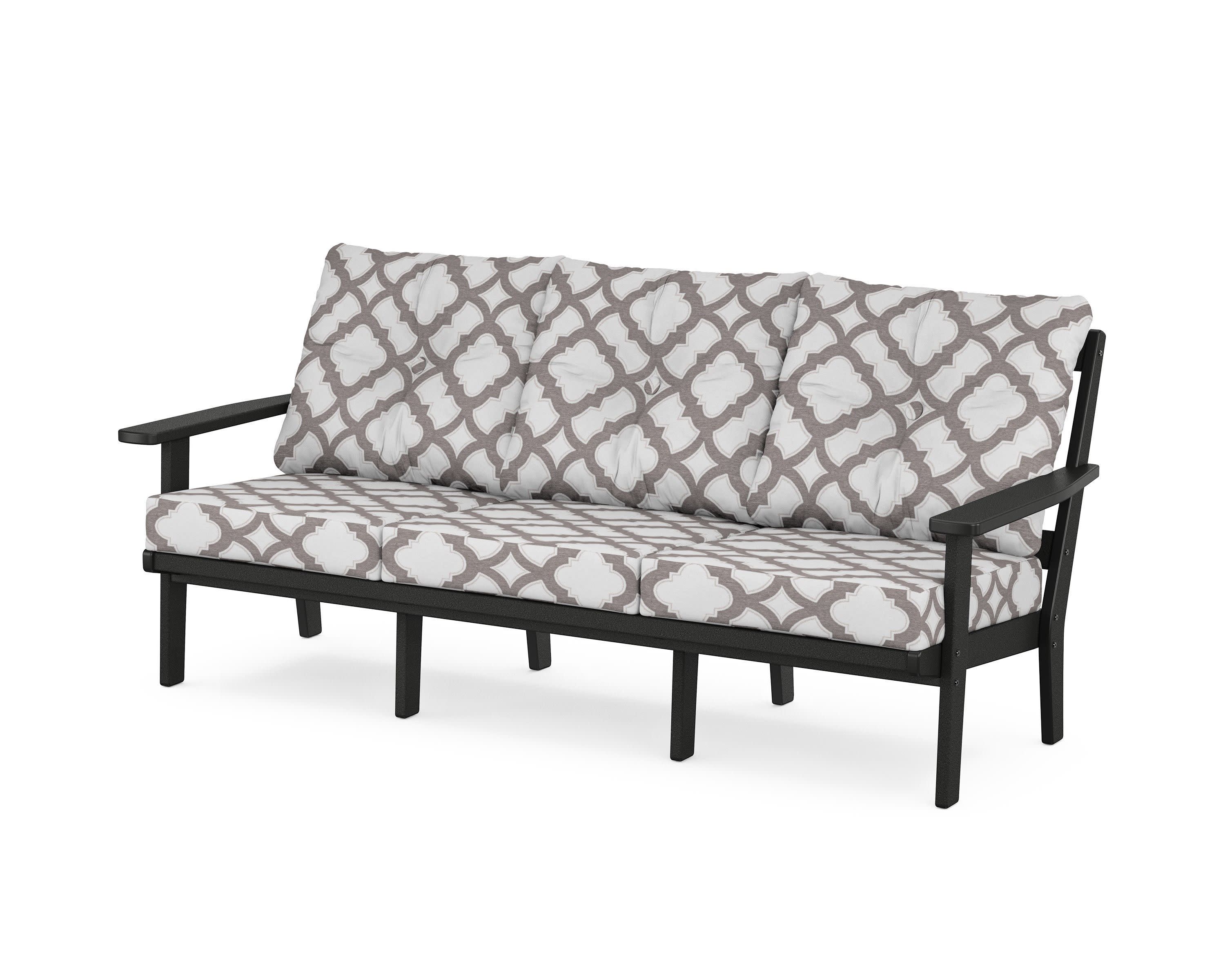 PrairieDeep Seating Sofa in Black / Trellis Grey Mist