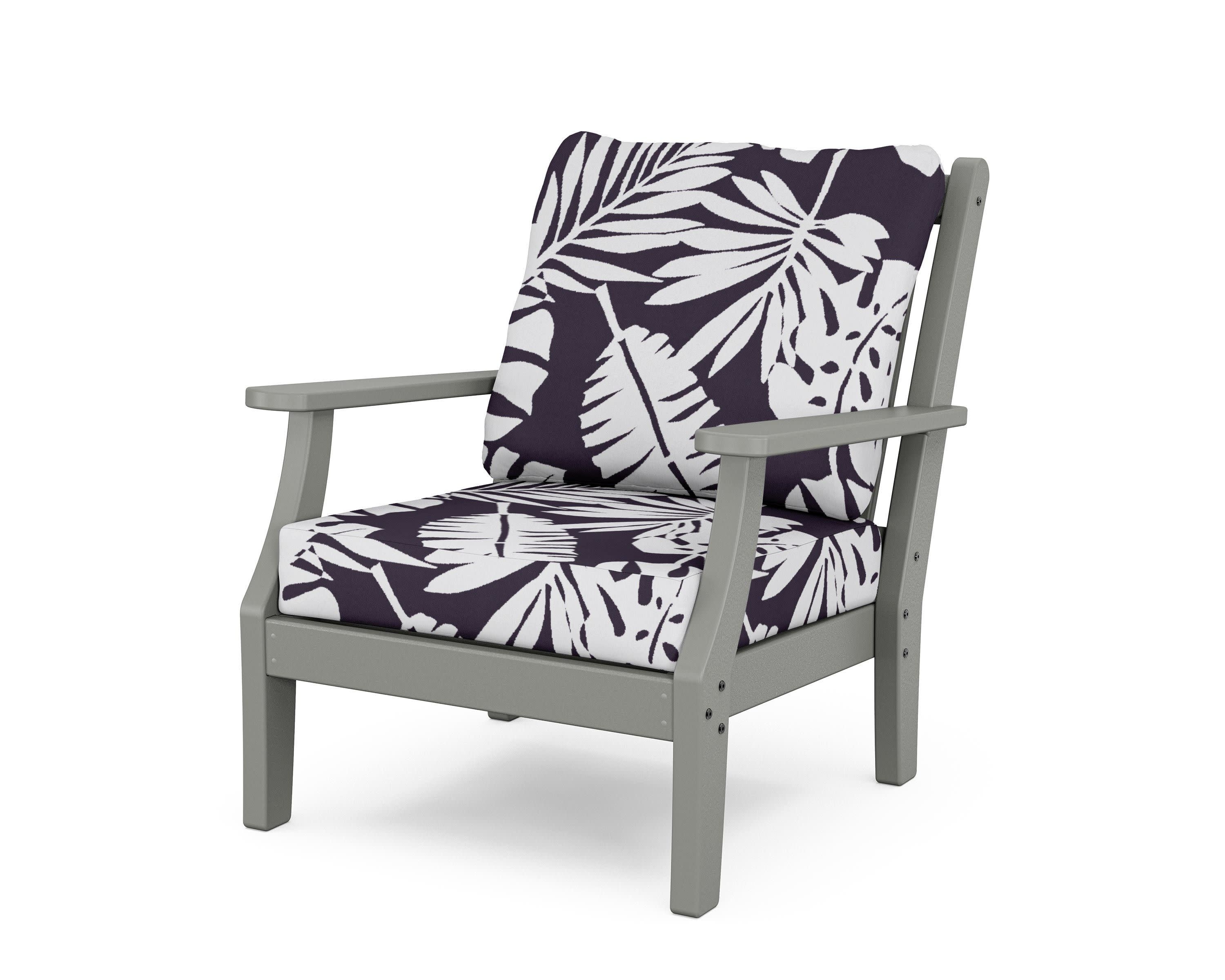 Wovendale Deep Seating Chair in Slate Grey / Leaf Navy