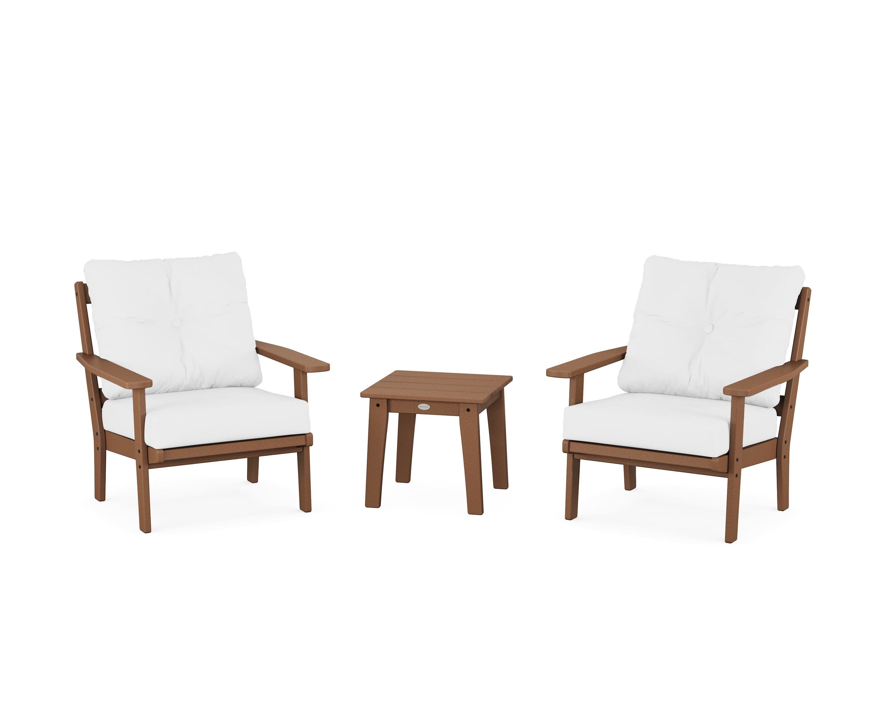 Prairie 3-Piece Deep Seating Set in Teak / Natural