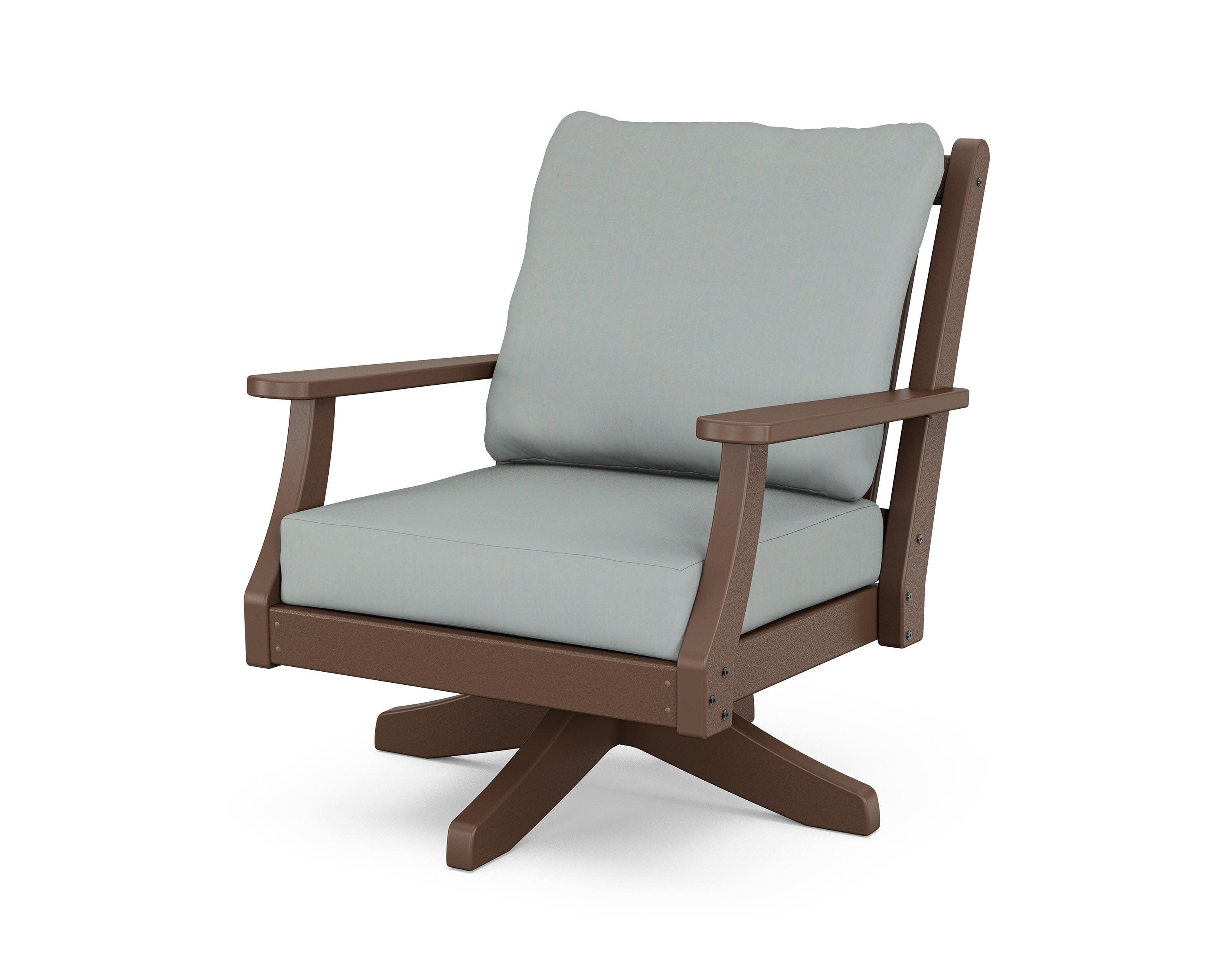 Wovendale Deep Seating Swivel Chair in Mahogany / Spa