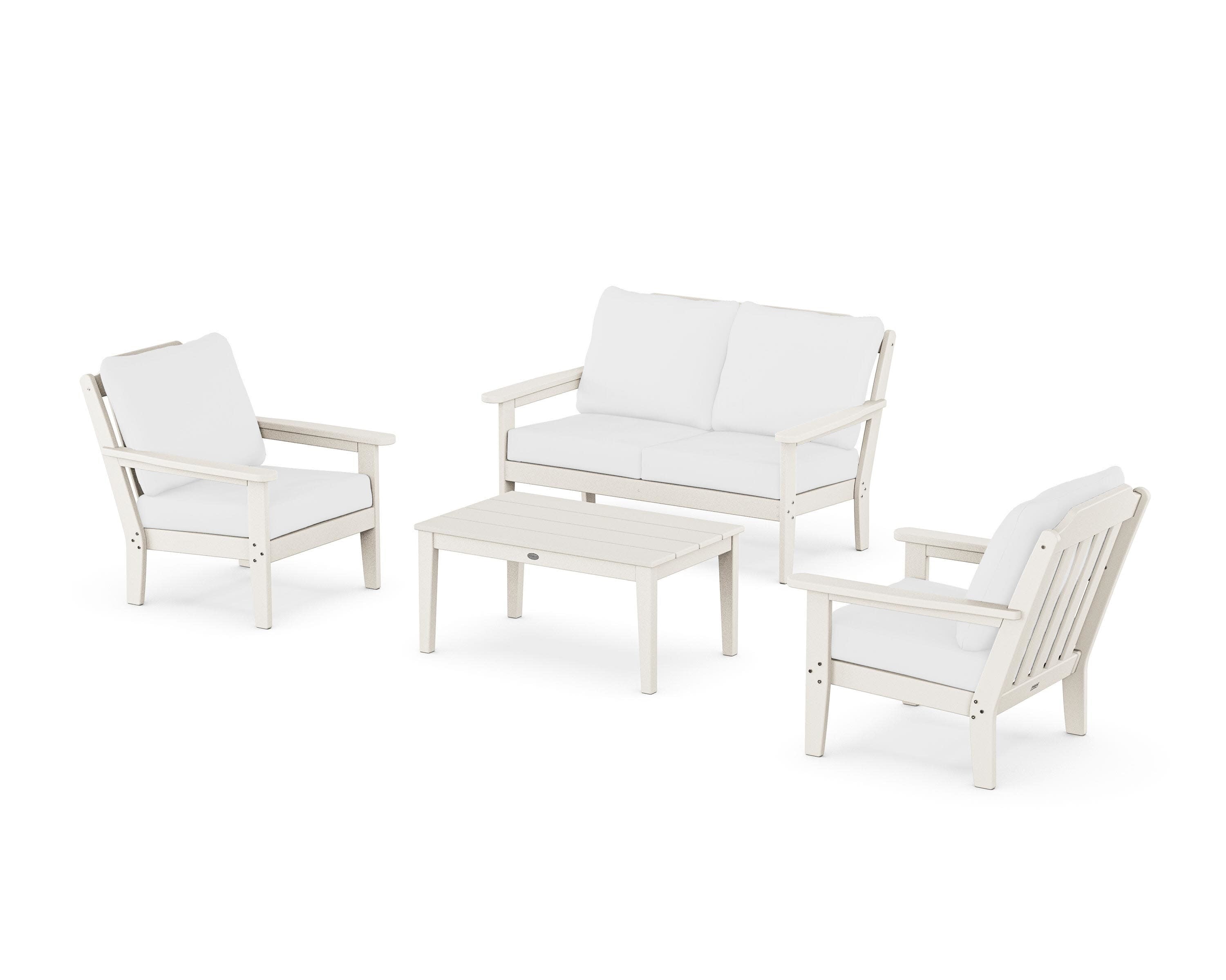 Cottage 4-Piece Deep Seating Set with Loveseat in Sand / Natural