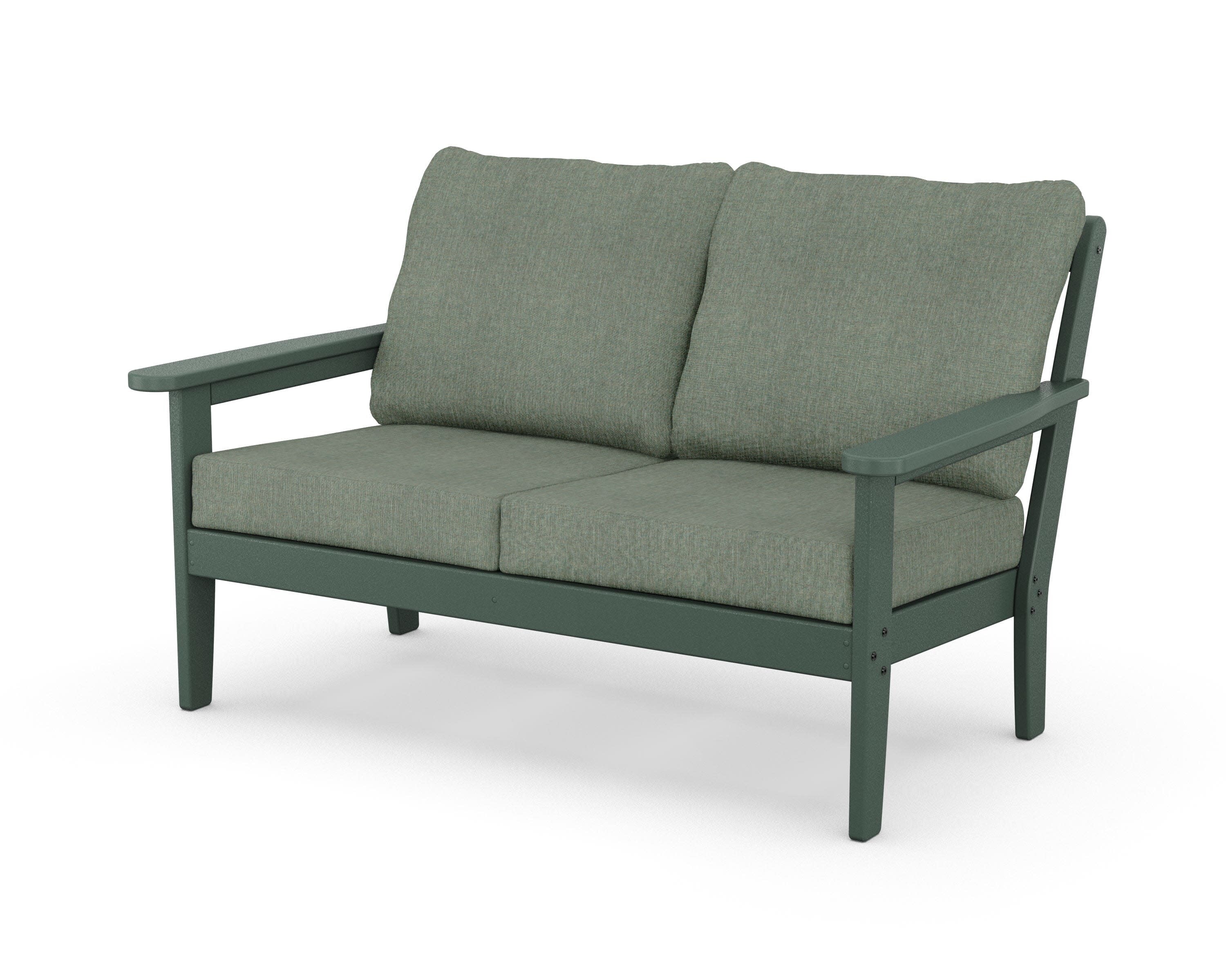 Cottage Deep Seating Loveseat in Green / Cast Sage