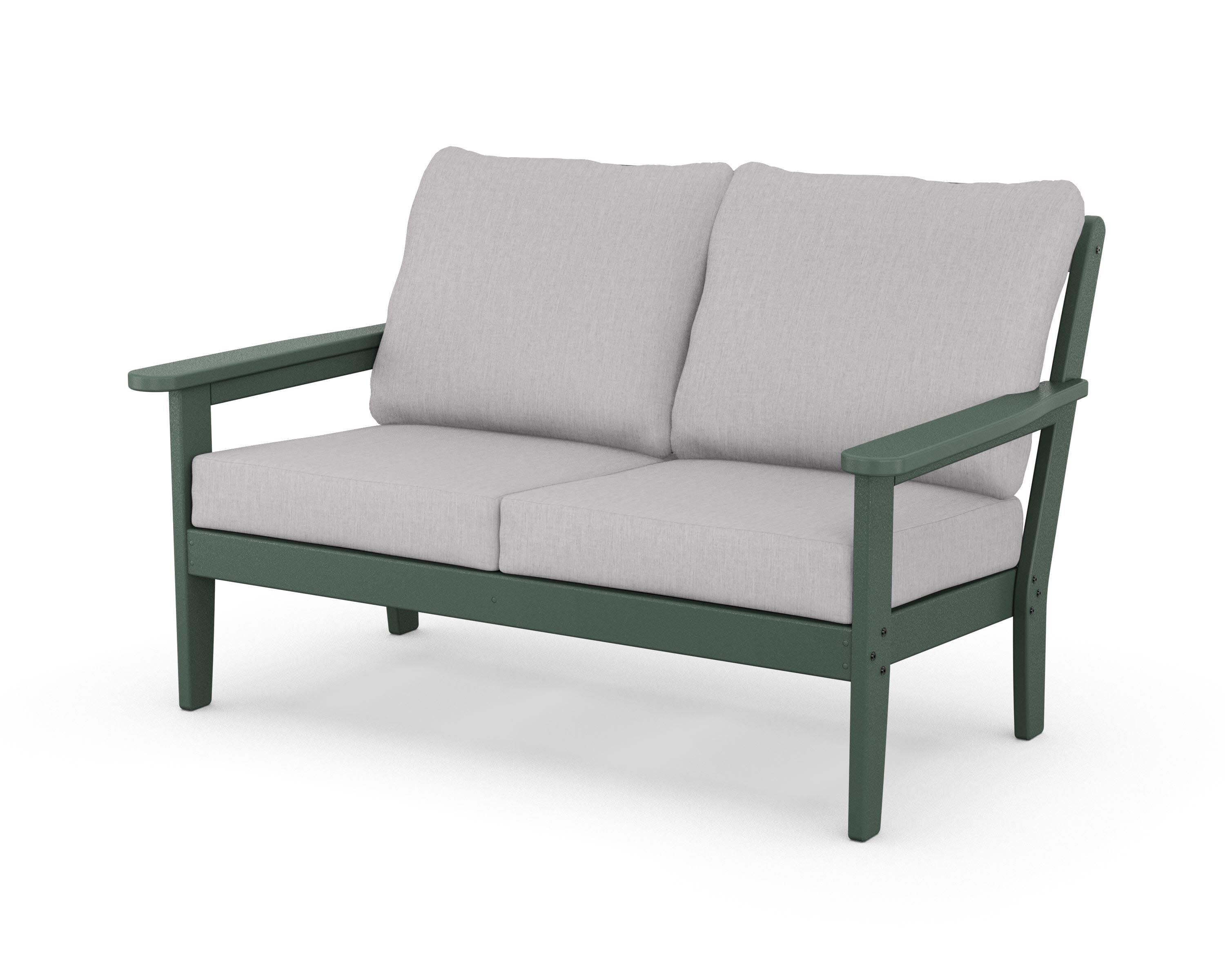 Cottage Deep Seating Loveseat in Green / Granite