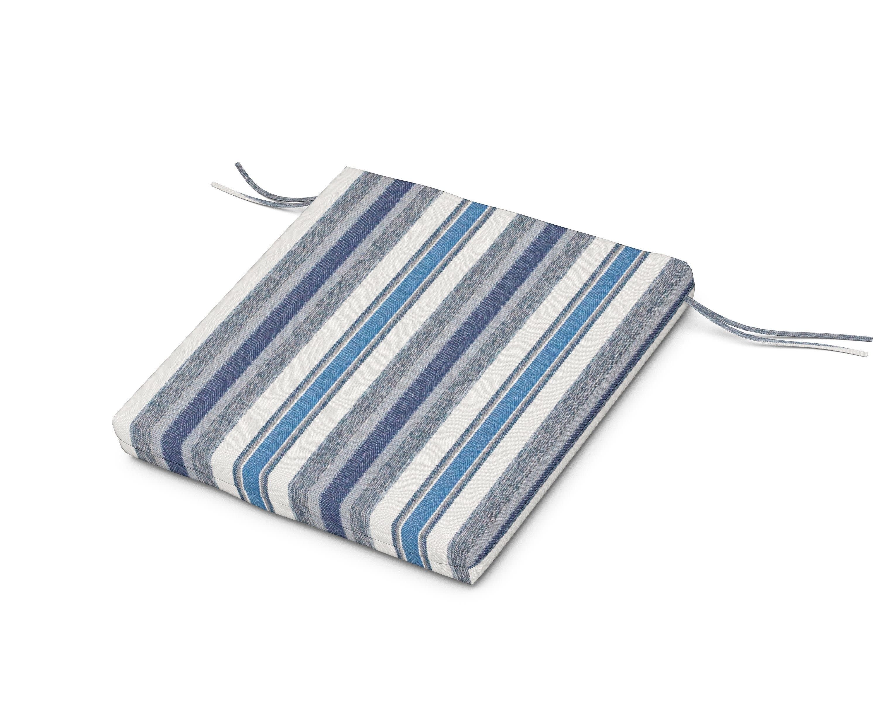Seat Cushion - 20"D x 20"W x 2.5"H in Hamptons Stripe