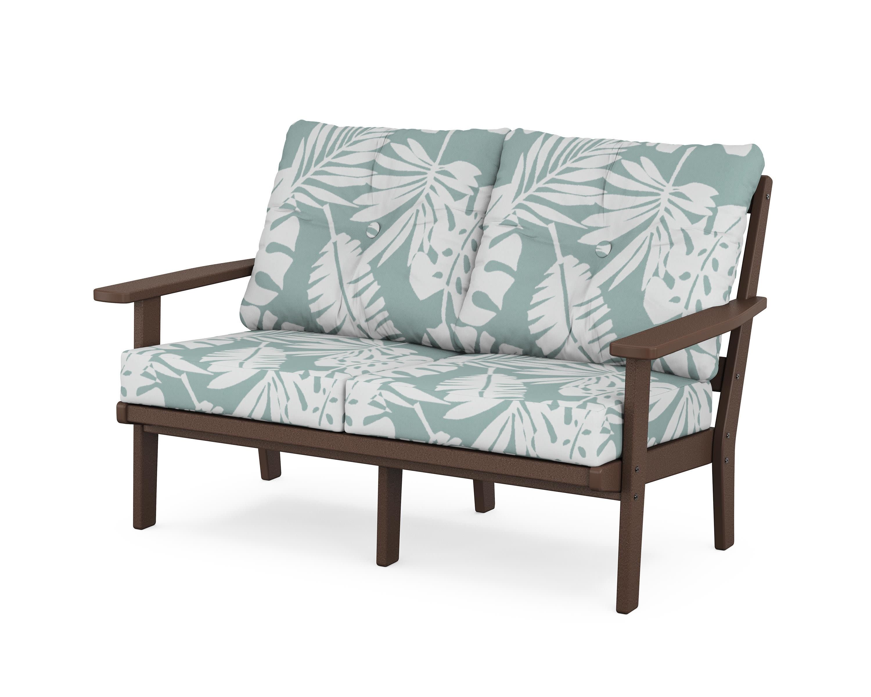 Prairie Deep SeatingLoveseat in Mahogany / Leaf Glacier Spa