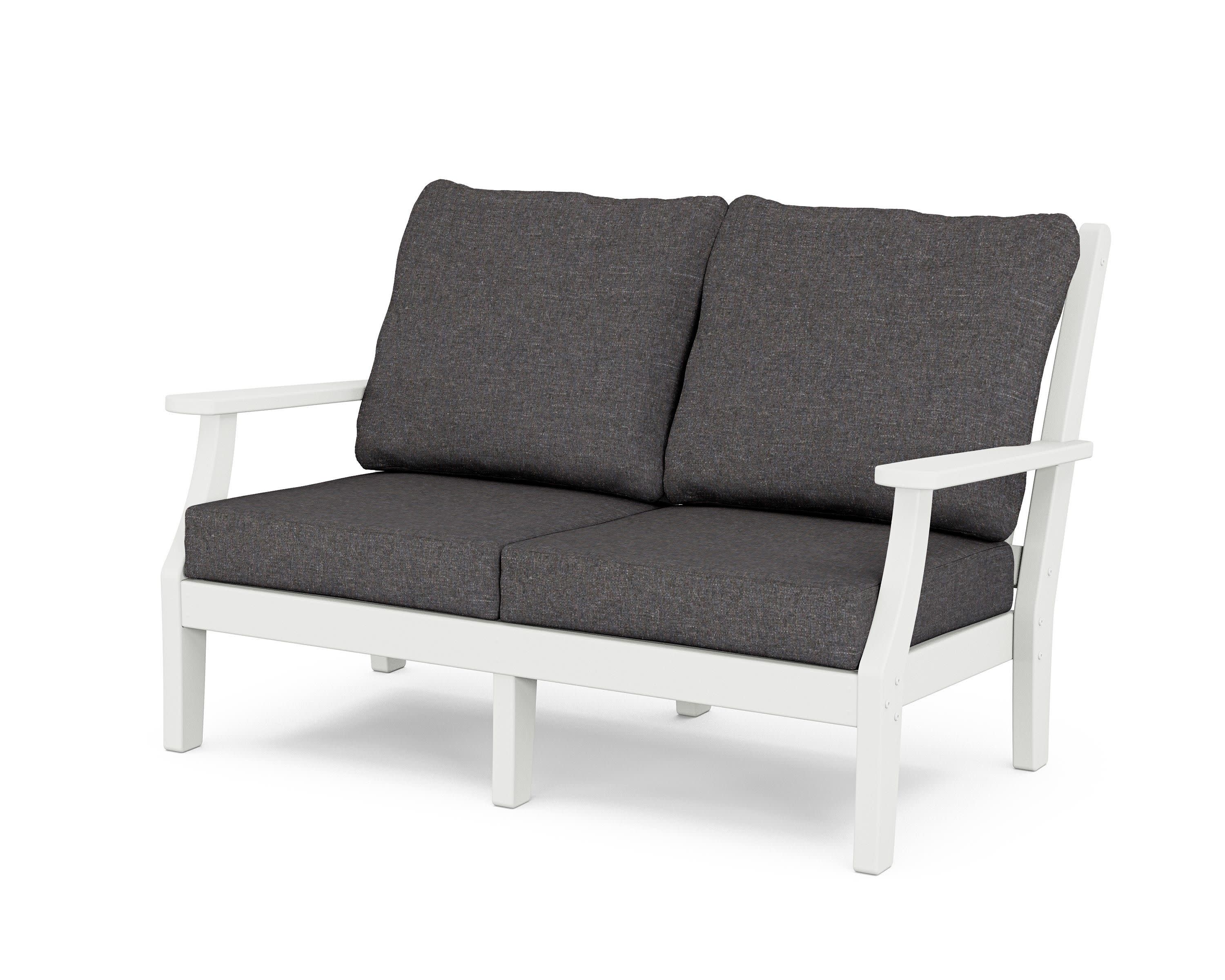 Wovendale Deep Seating Loveseat in White / Ash Charcoal