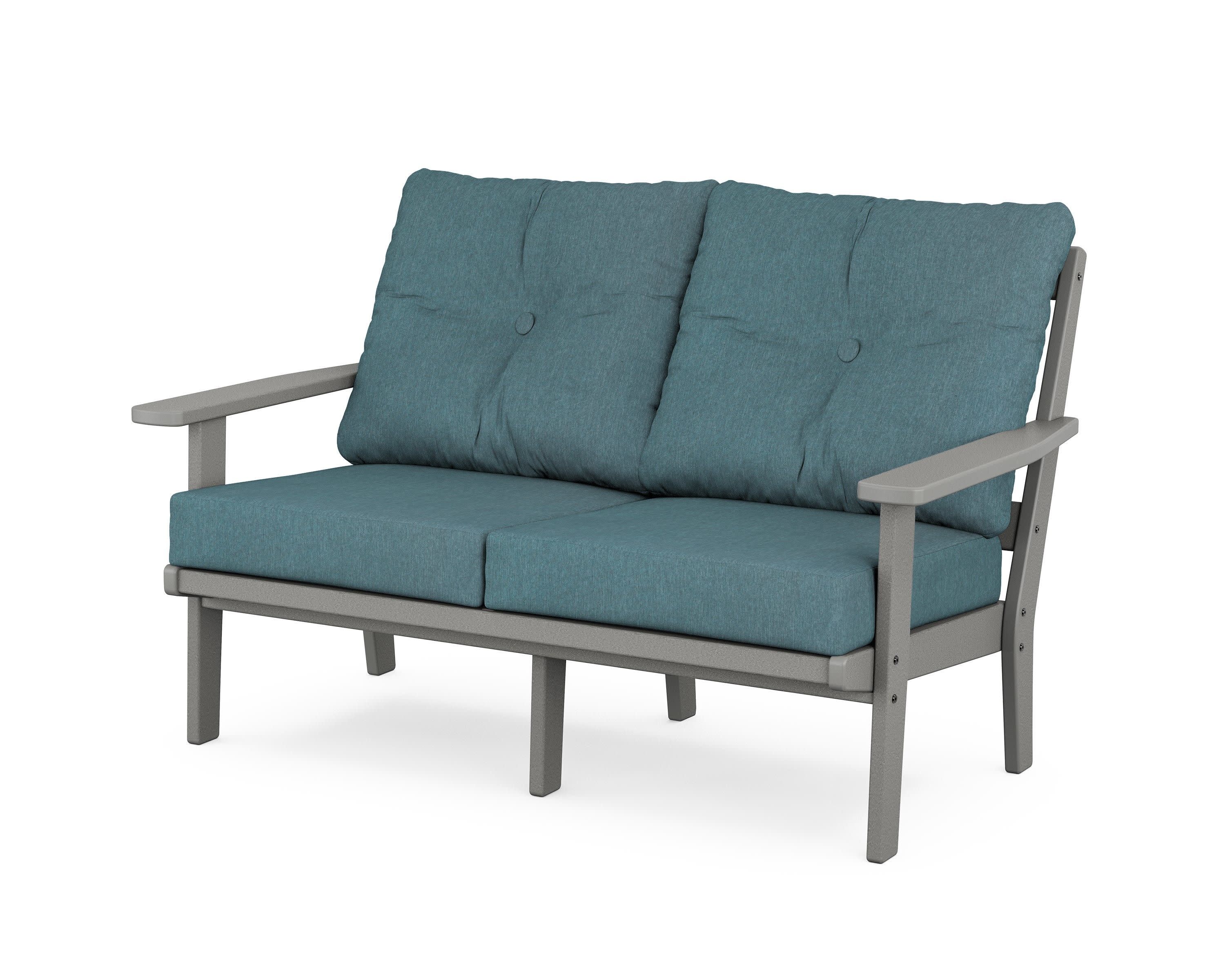 Prairie Deep SeatingLoveseat in Slate Grey / Ocean Teal
