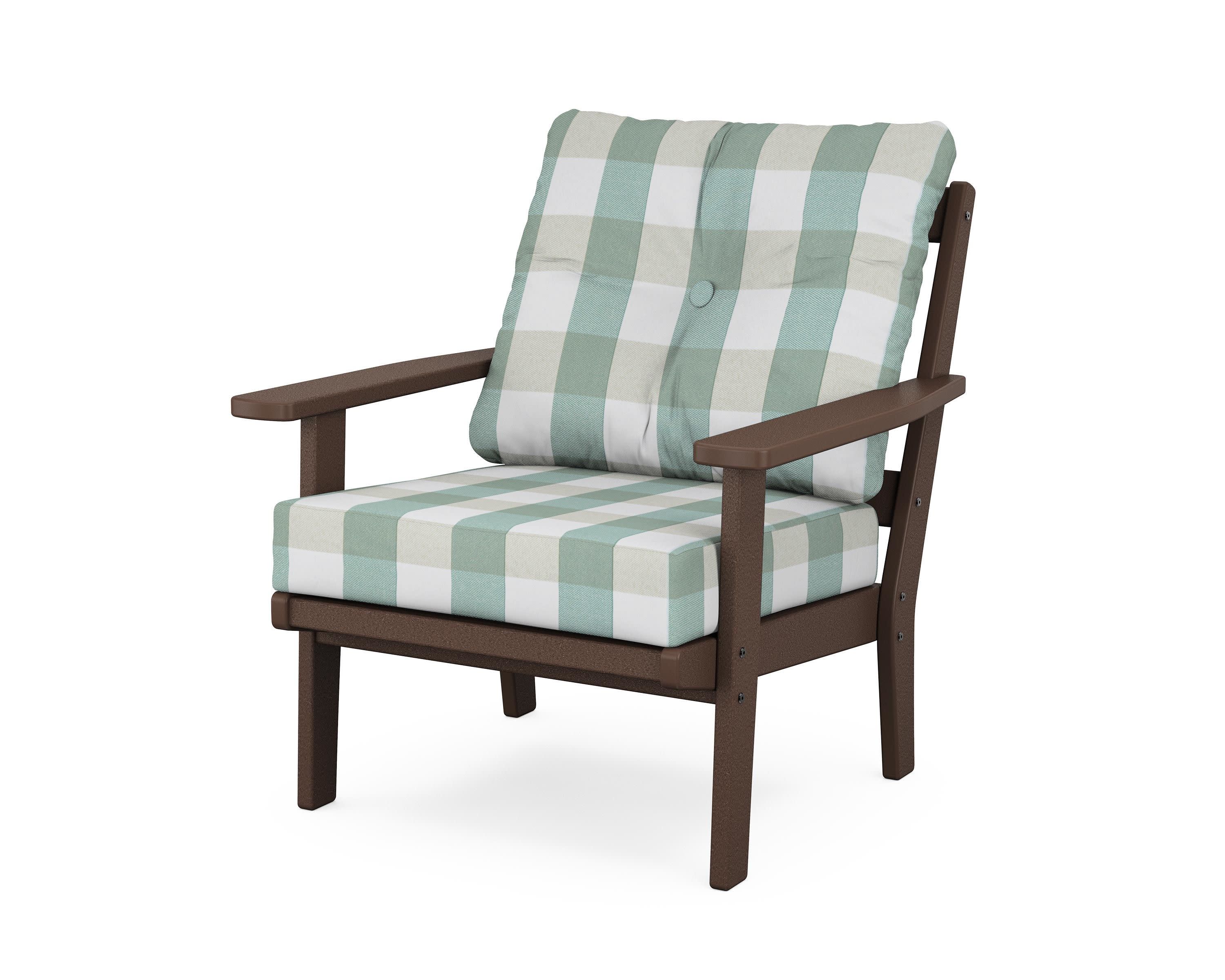 Prairie Deep Seating Chair in Mahogany / Buffalo Plaid Glacier Spa