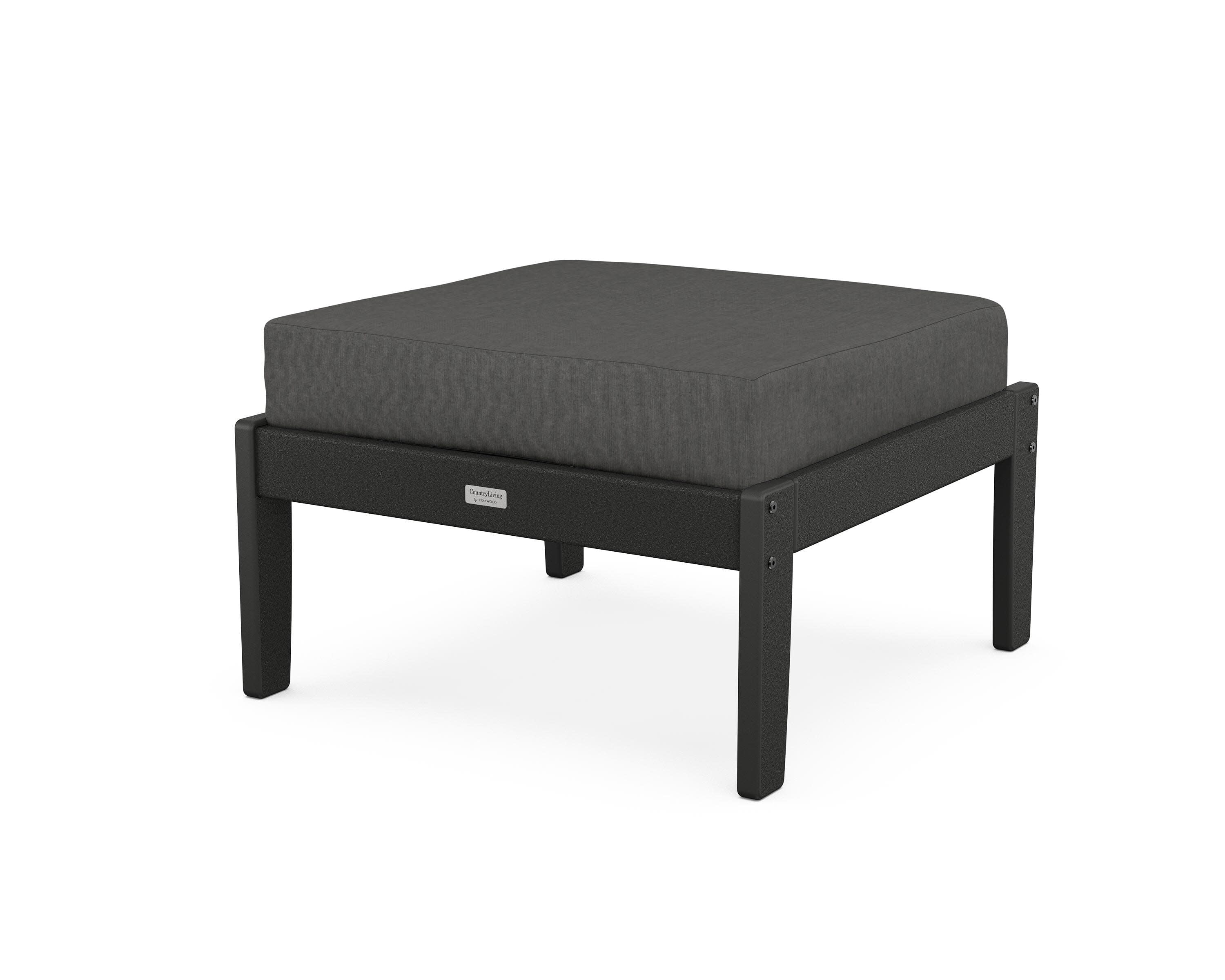 Cottage Deep Seating Ottoman in Black / Spectrum Carbon
