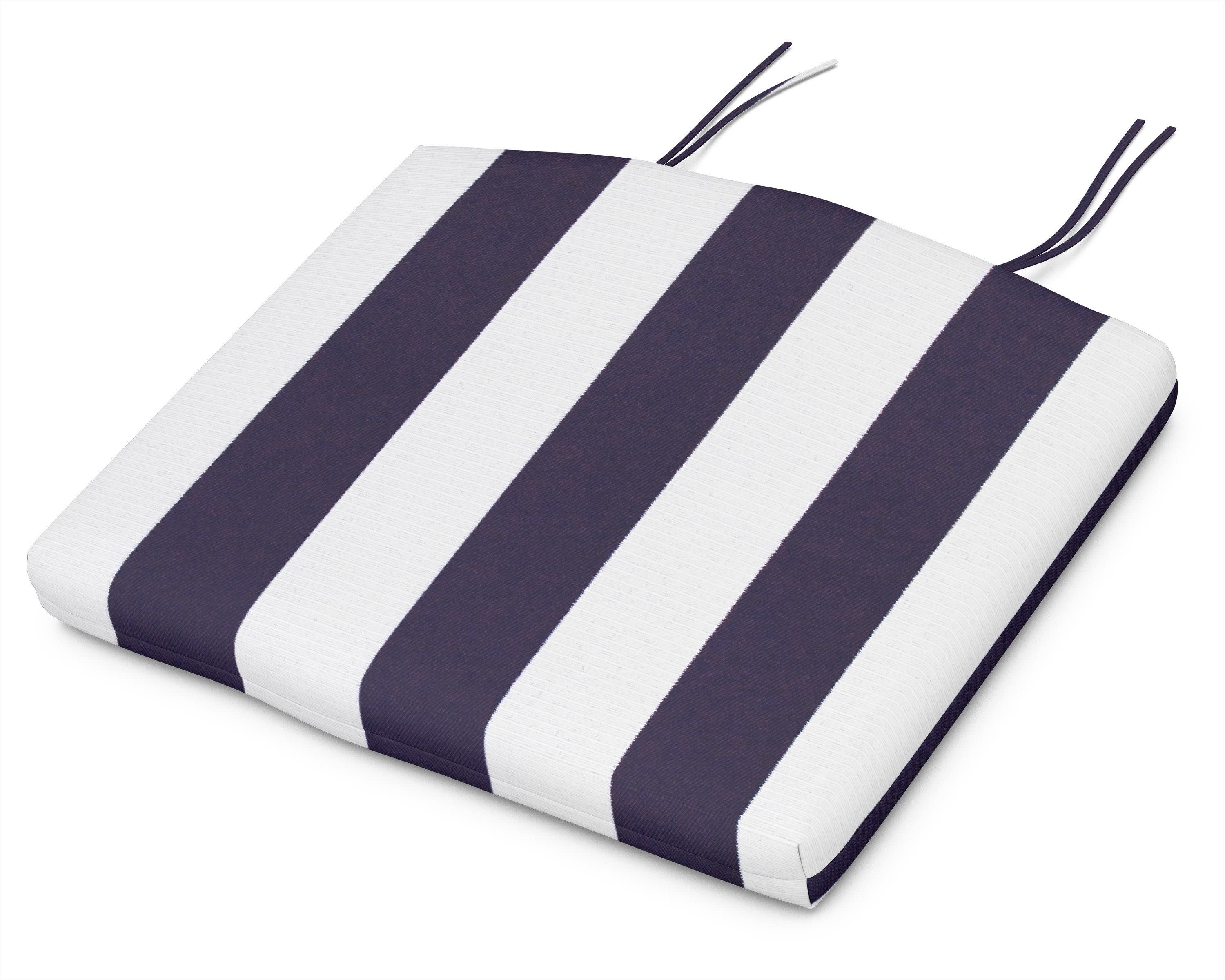 Standard Seat Cushion 18"D x 22"W x 2.5"H in Cabana Stripe Navy