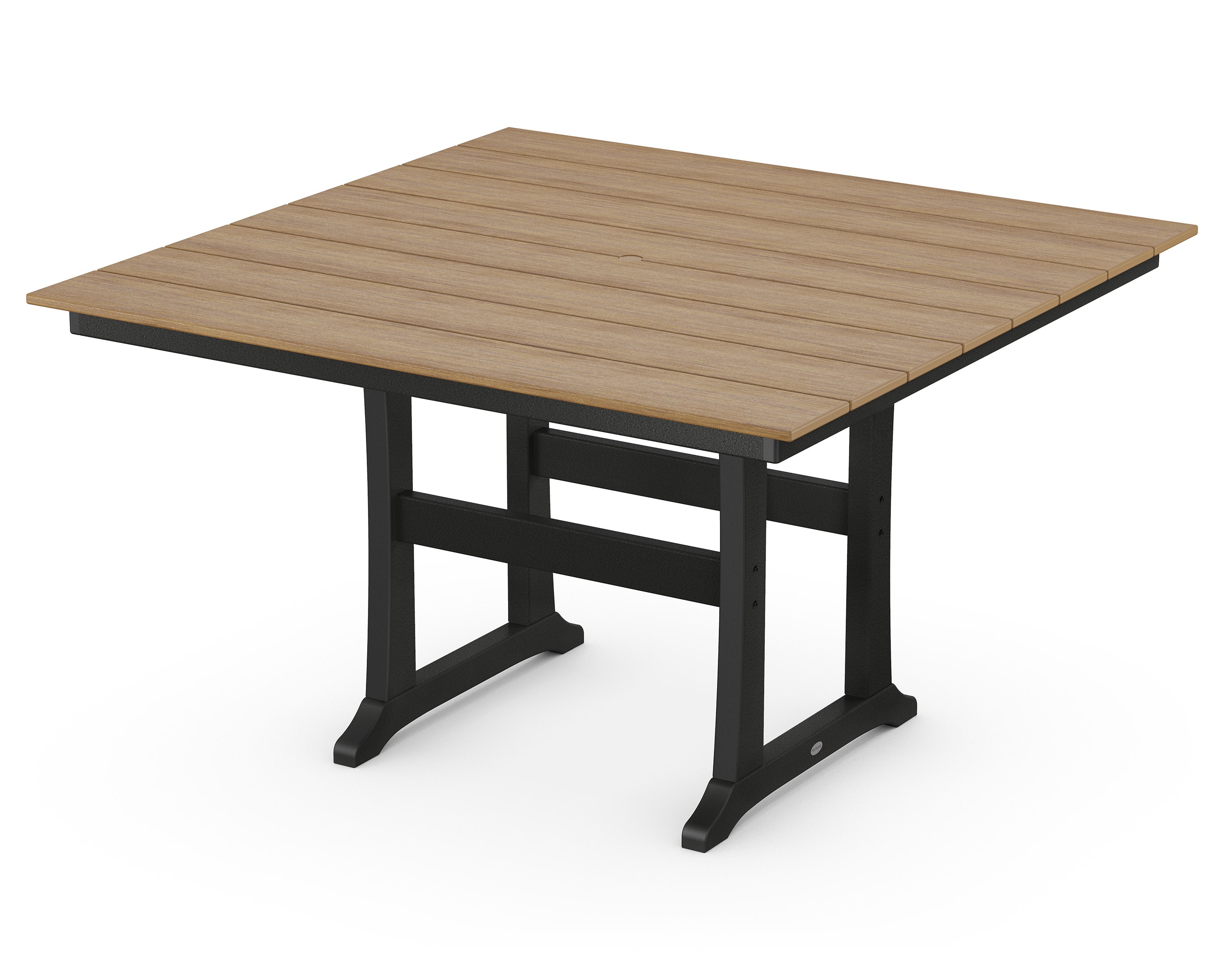 Farmhouse Trestle 59" Counter Table in Black / Natural