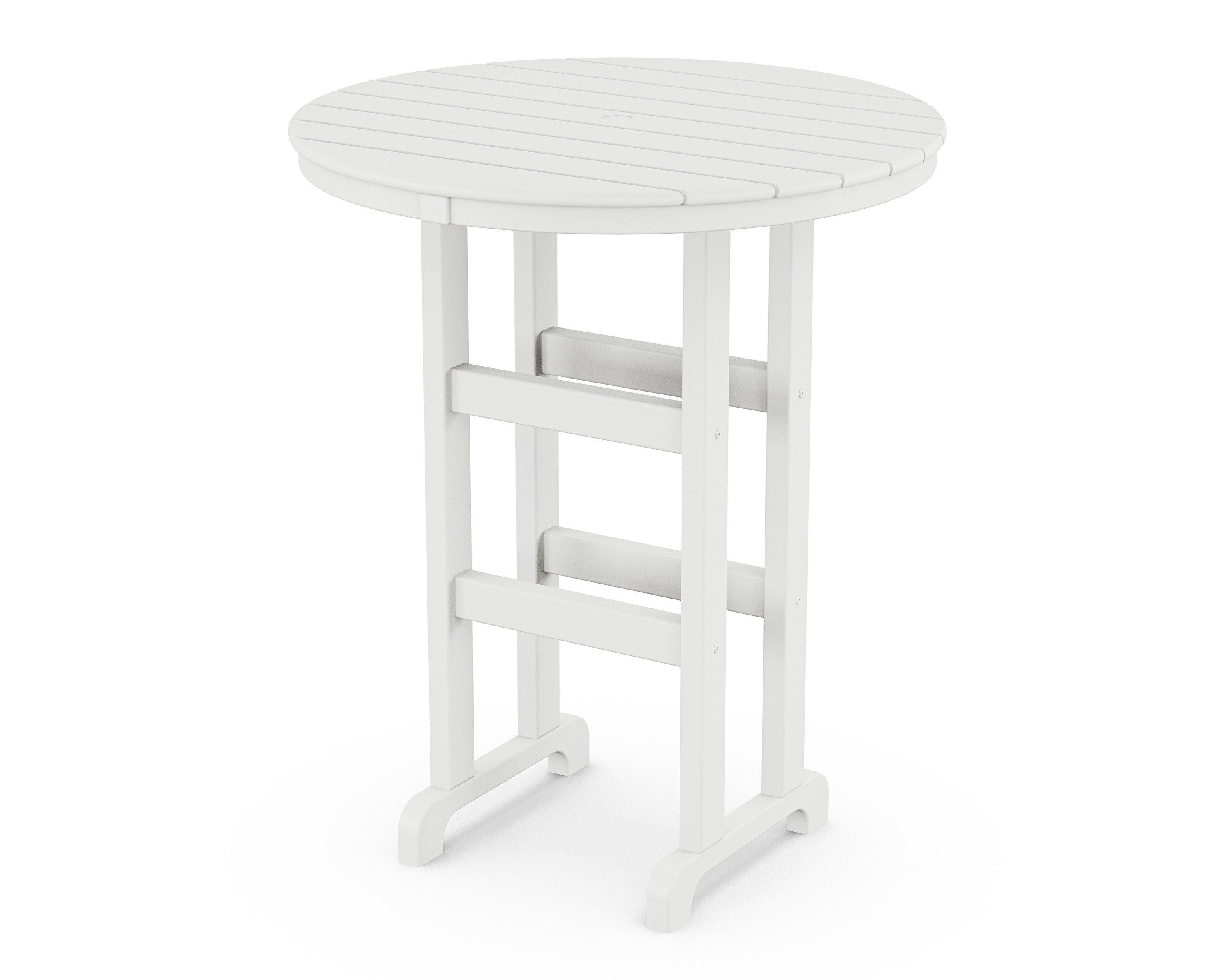 36" Round Farmhouse Bar Table in White