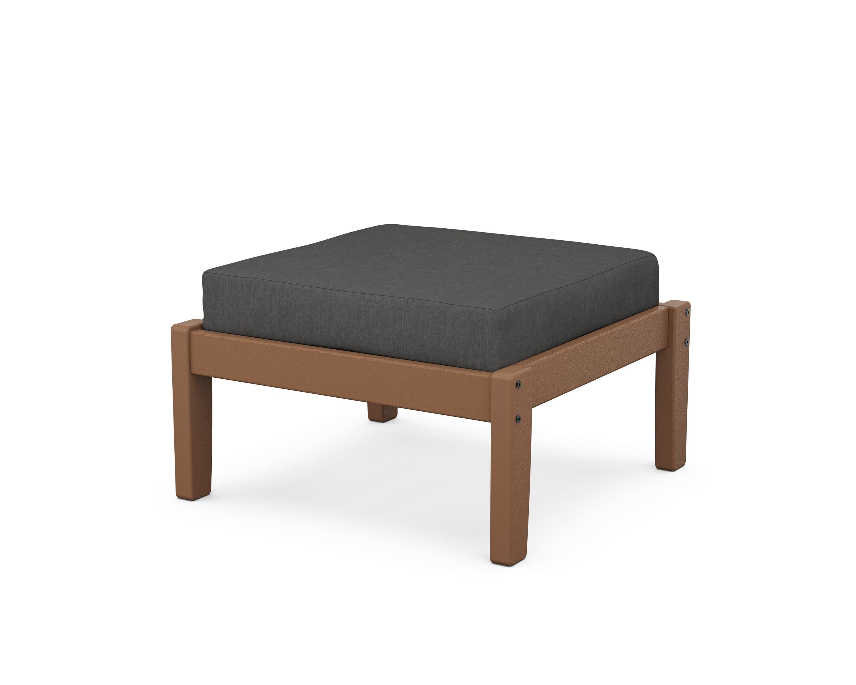 Deep Seating Ottoman in Teak / Spectrum Carbon