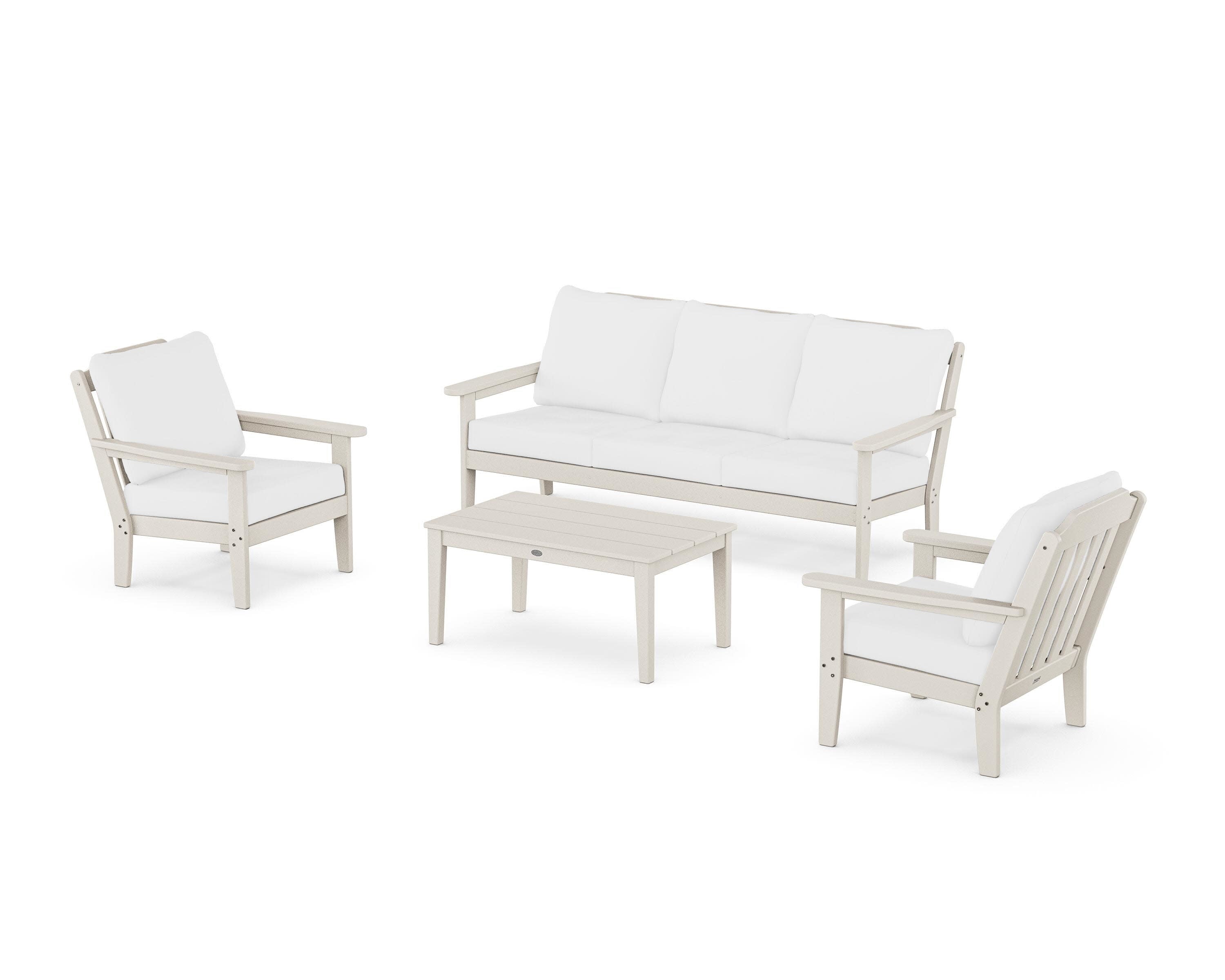 Cottage 4-Piece Deep Seating Set with Sofa in Sand / Natural