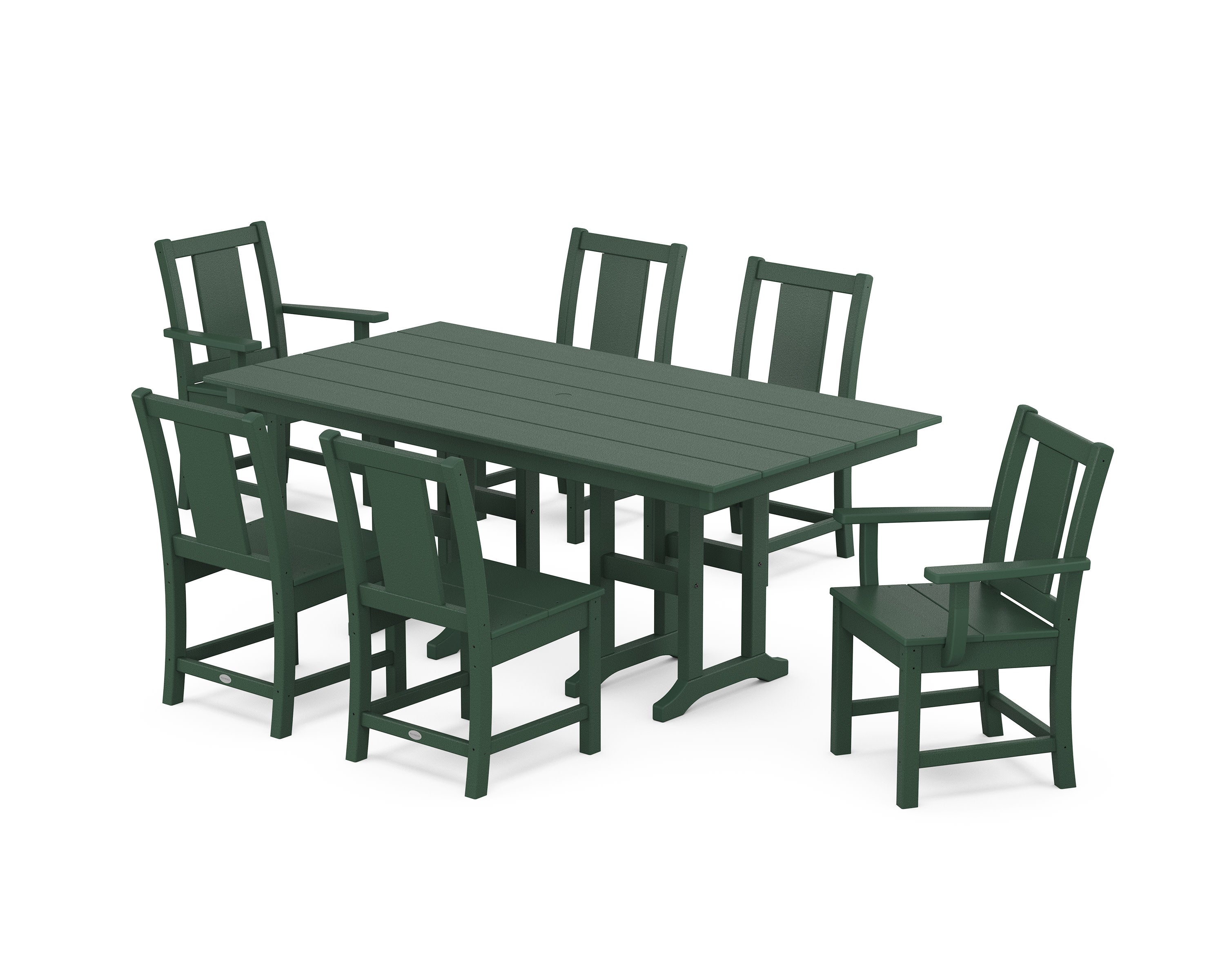 Prairie 7-Piece Farmhouse Dining Set in Green