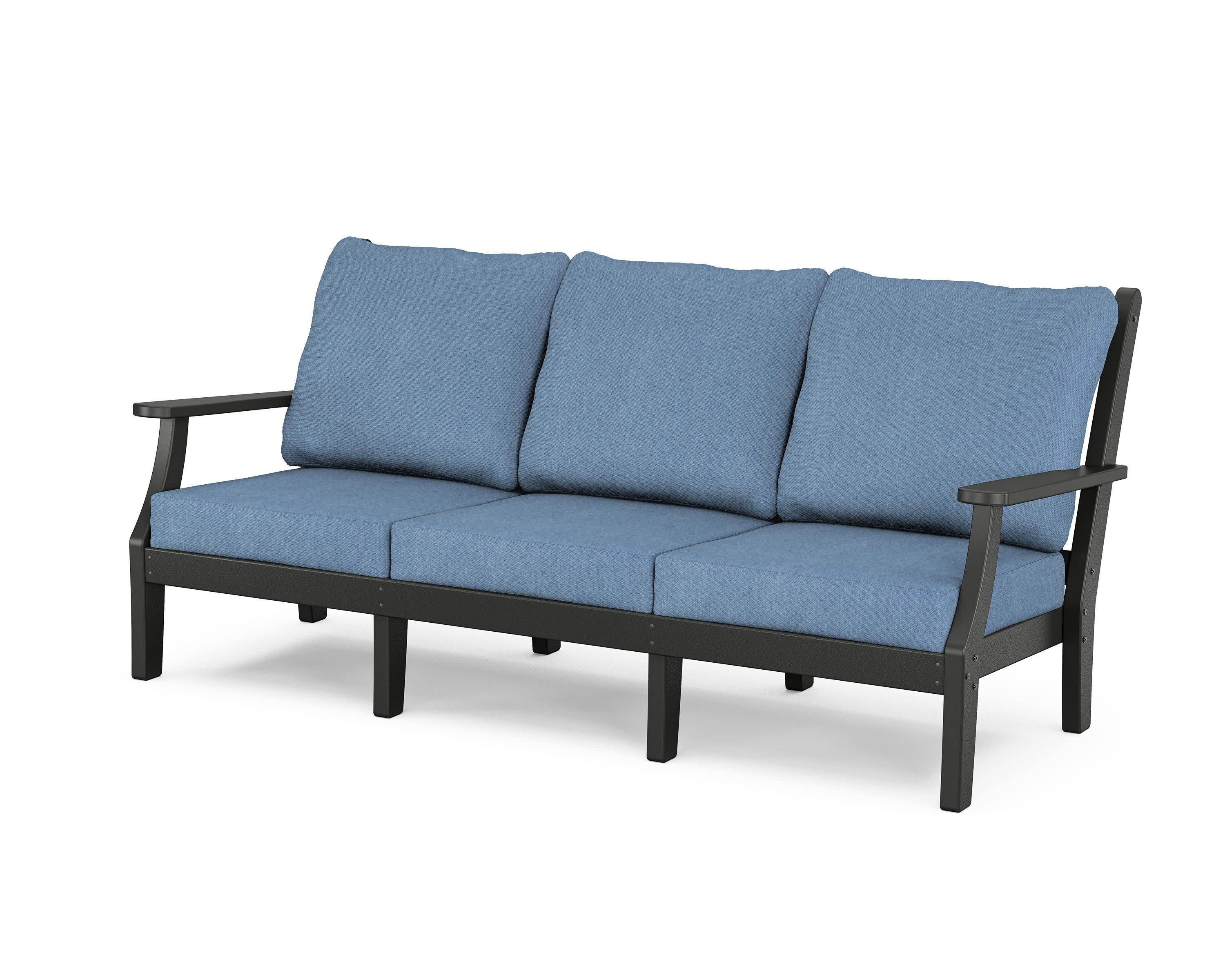 Wovendale Deep Seating Sofa in Black / Sky Blue