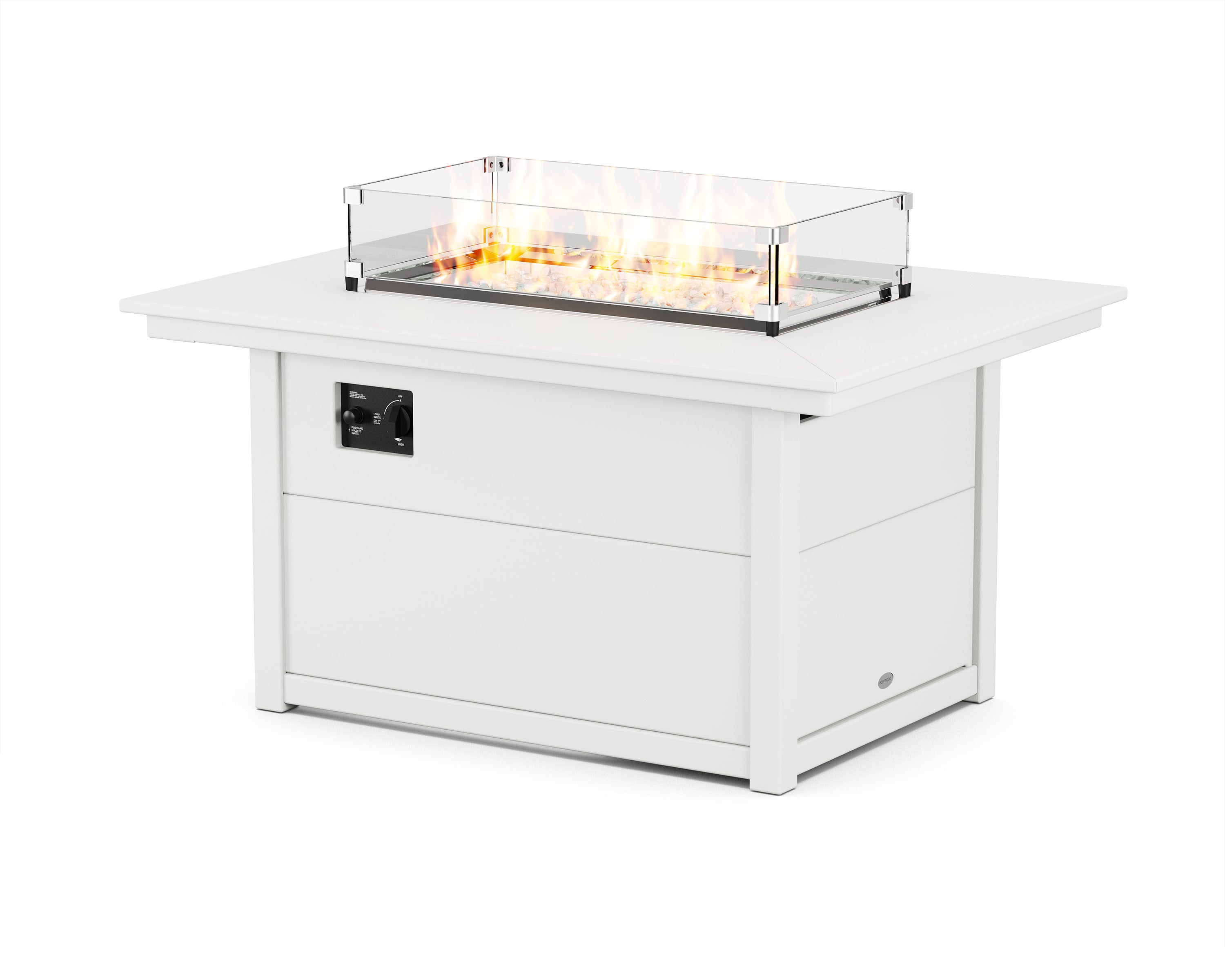 Rectangle 34" X 46" Fire Pit Table in White