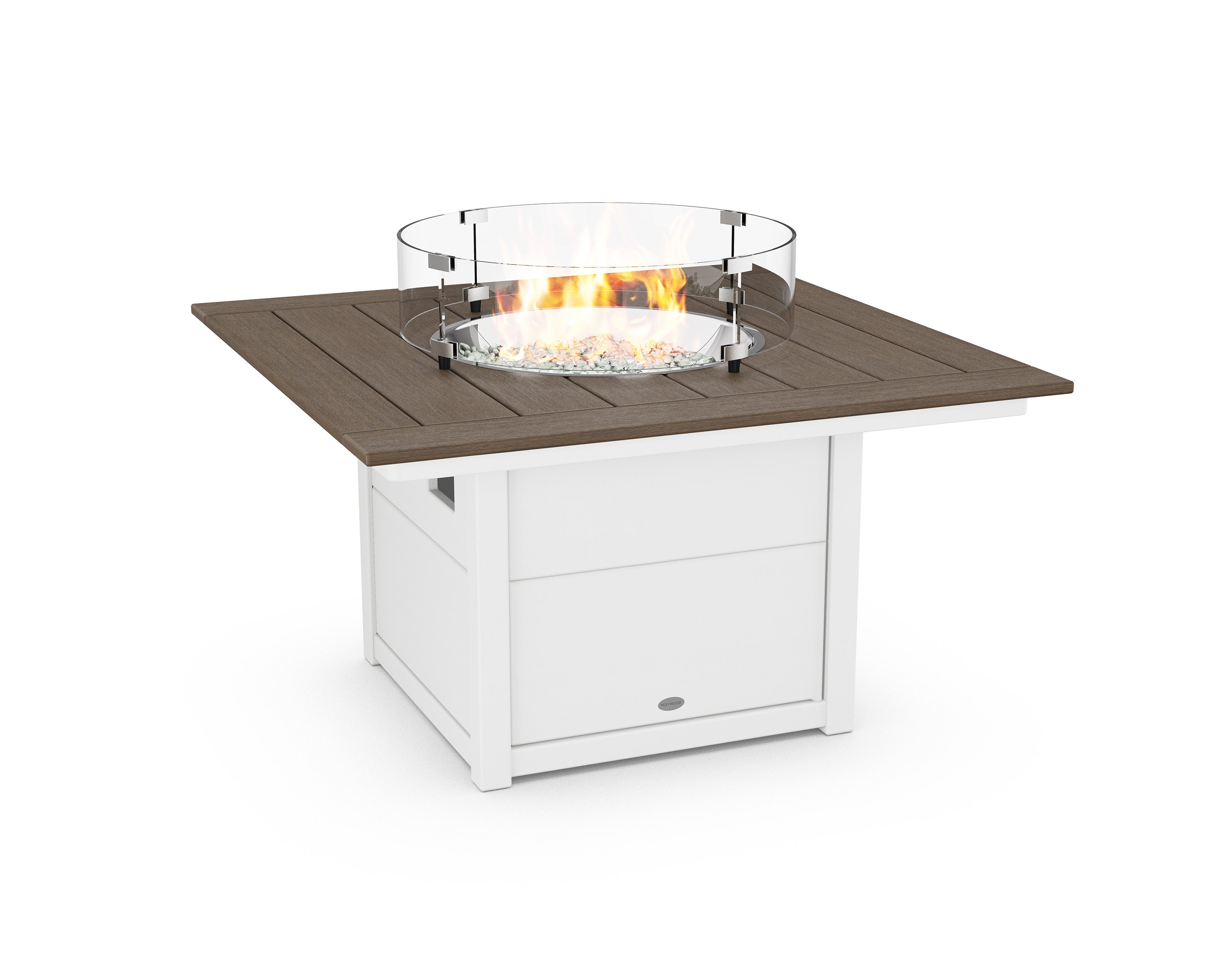Square 42" Fire Pit Table in White / Kona