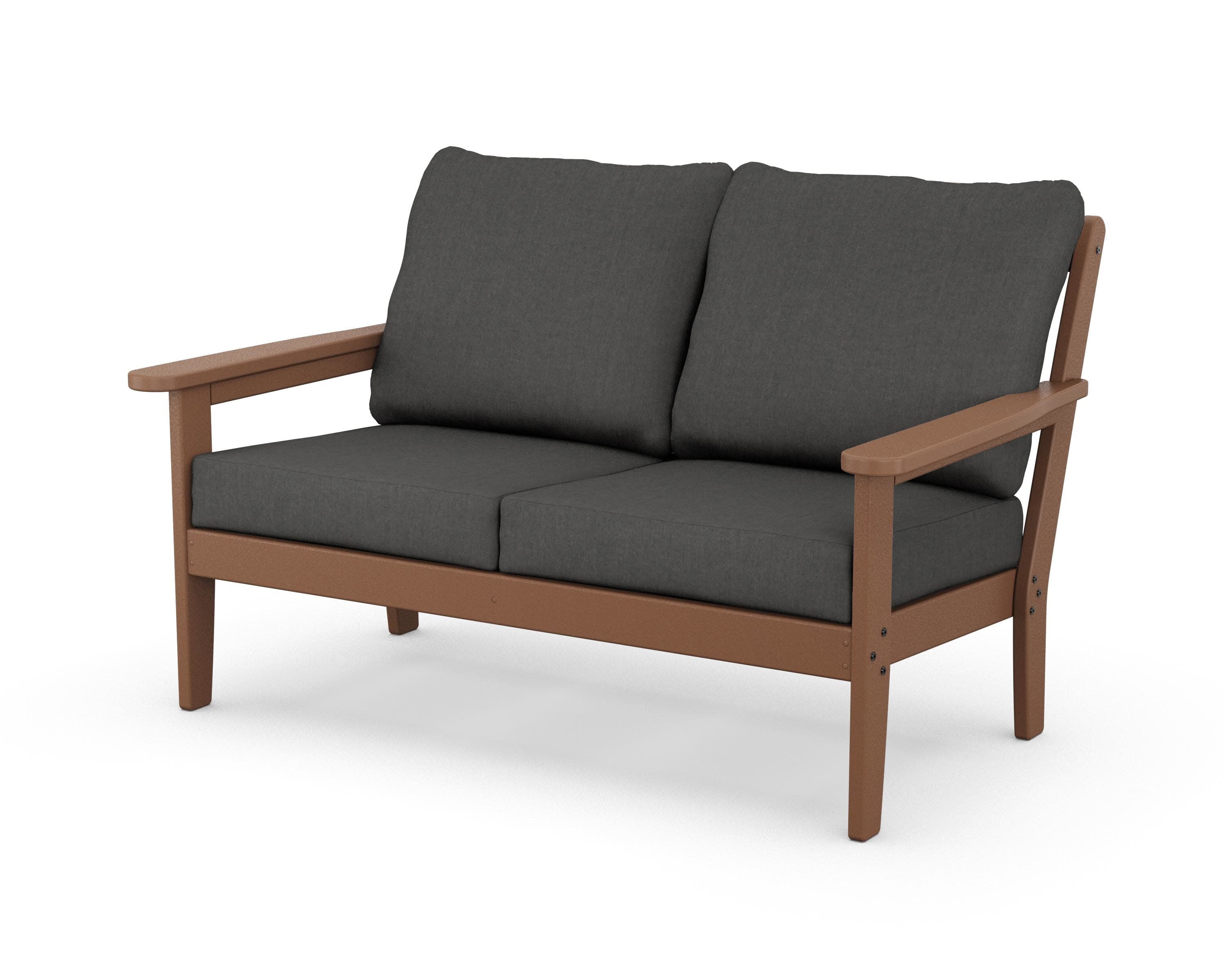 Cottage Deep Seating Loveseat in Teak / Spectrum Carbon