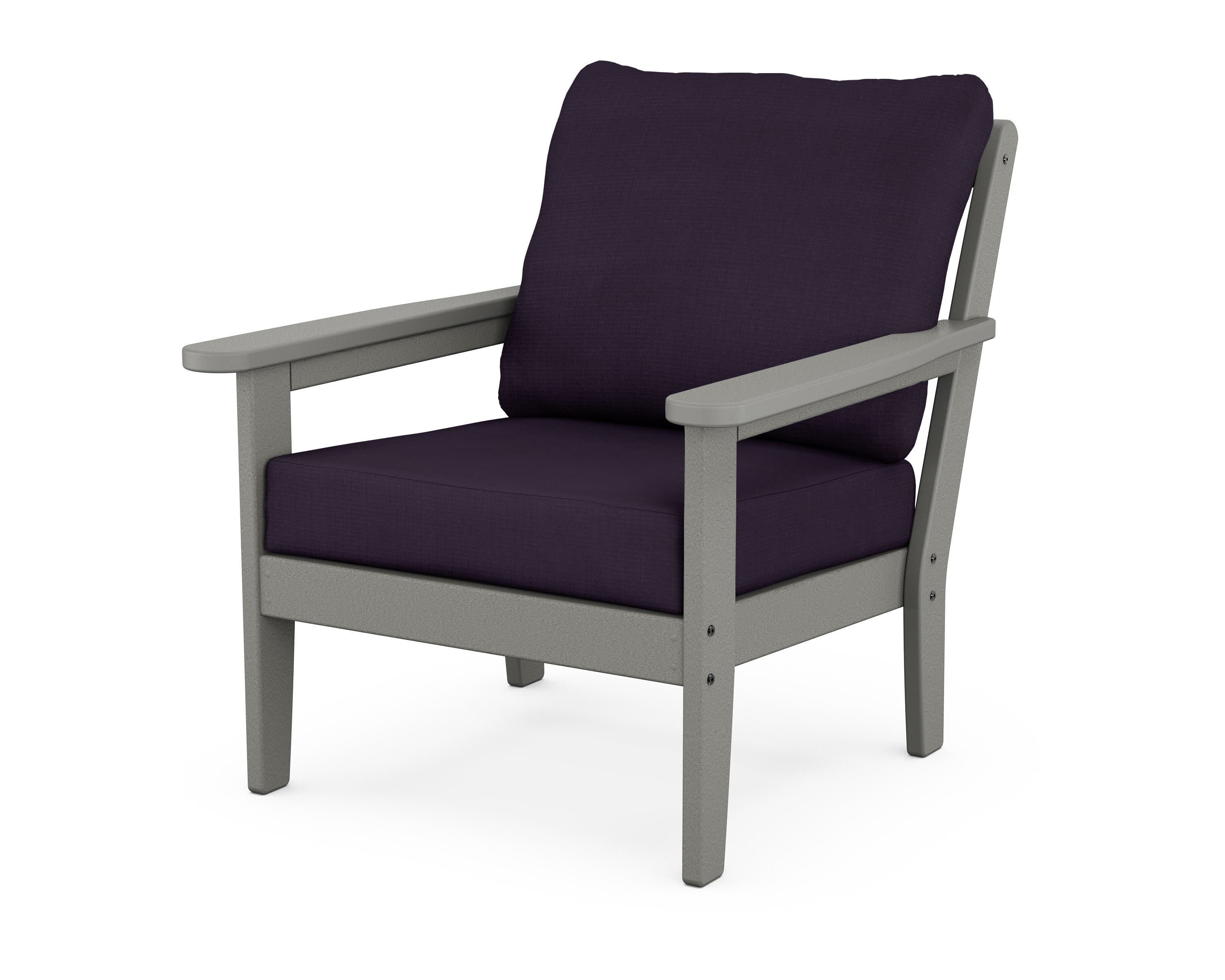 Cottage Deep Seating Chair in Slate Grey / Navy Linen