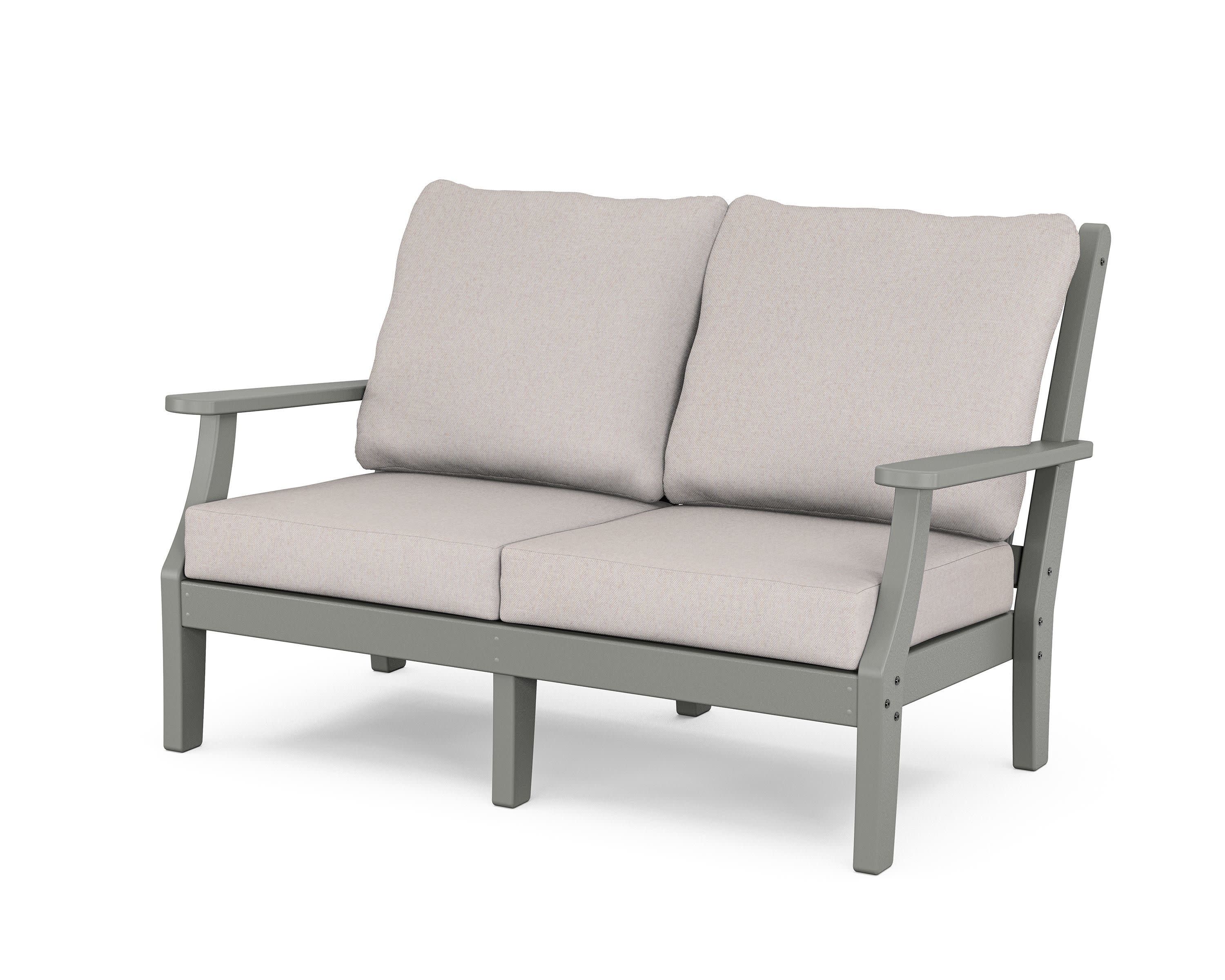 Wovendale Deep Seating Loveseat in Slate Grey / Dune Burlap