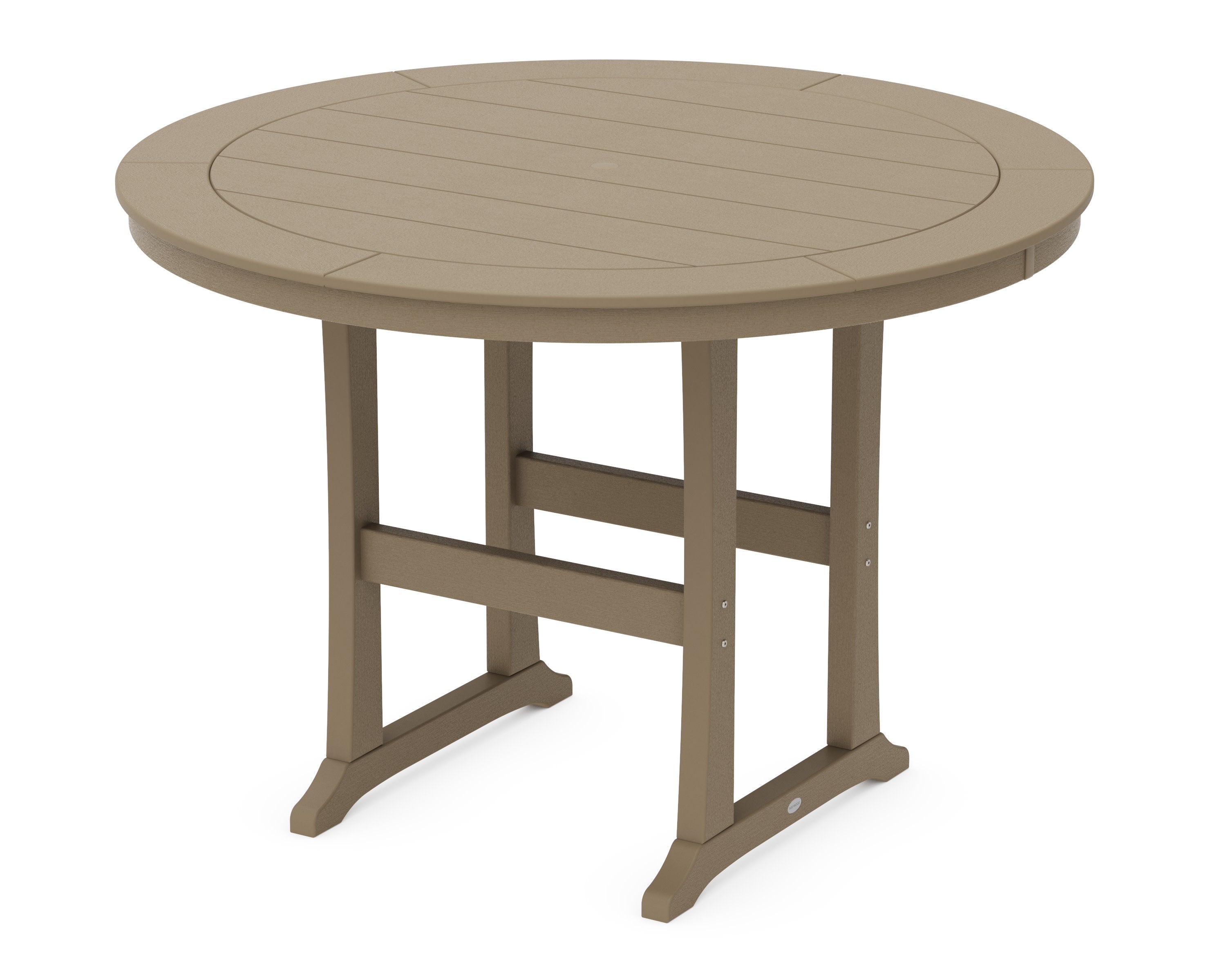 Nautical Trestle 60" Round Bar Table in Vintage Sahara