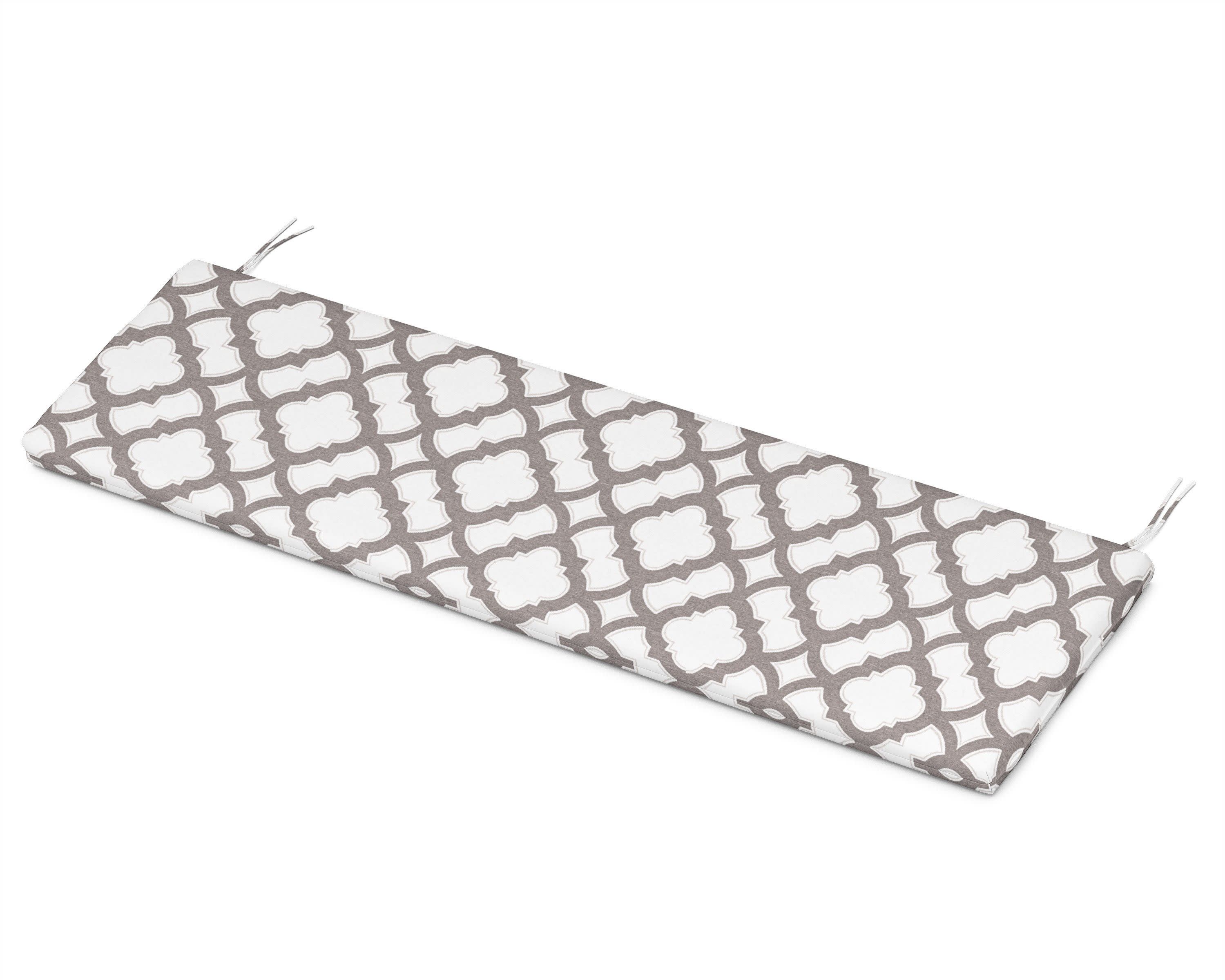 Bench Seat Cushion - 18.5"D x 55.5"W x 2.5"H in Trellis Grey Mist