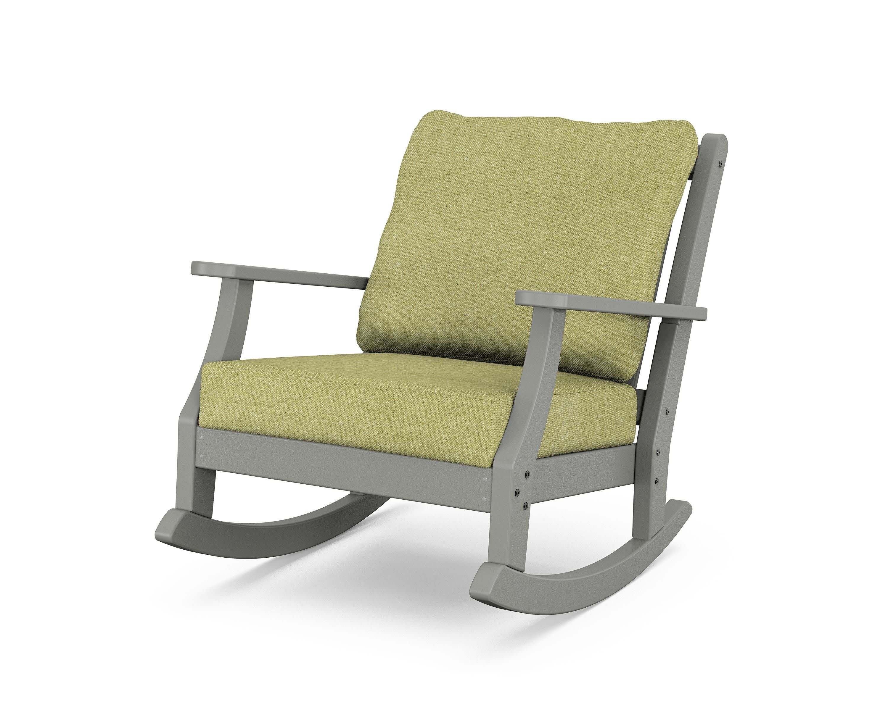Wovendale Deep Seating Rocking Chair in Slate Grey / Chartreuse Boucle