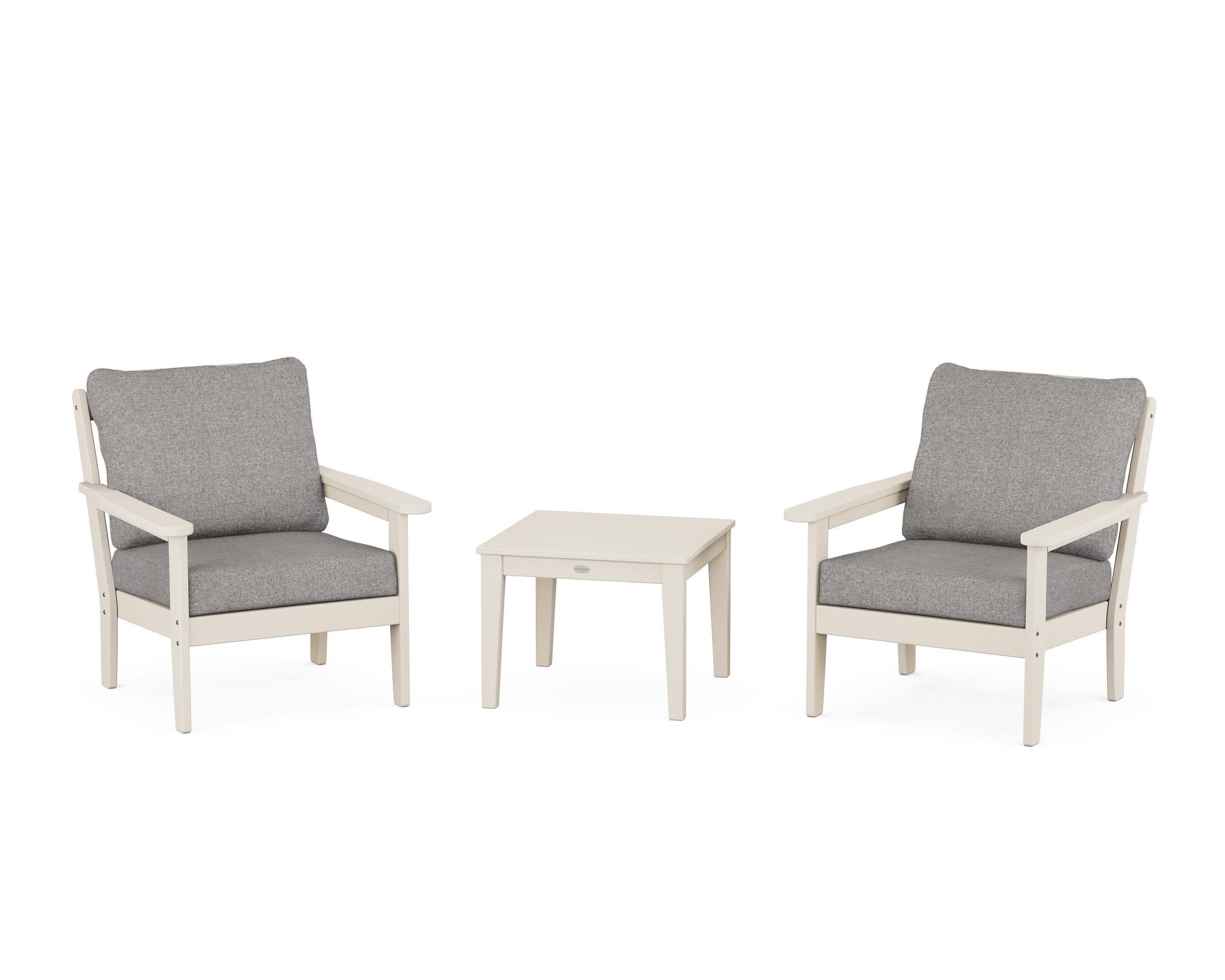 Cottage 3-Piece Deep Seating Set in Sand / Grey Mist