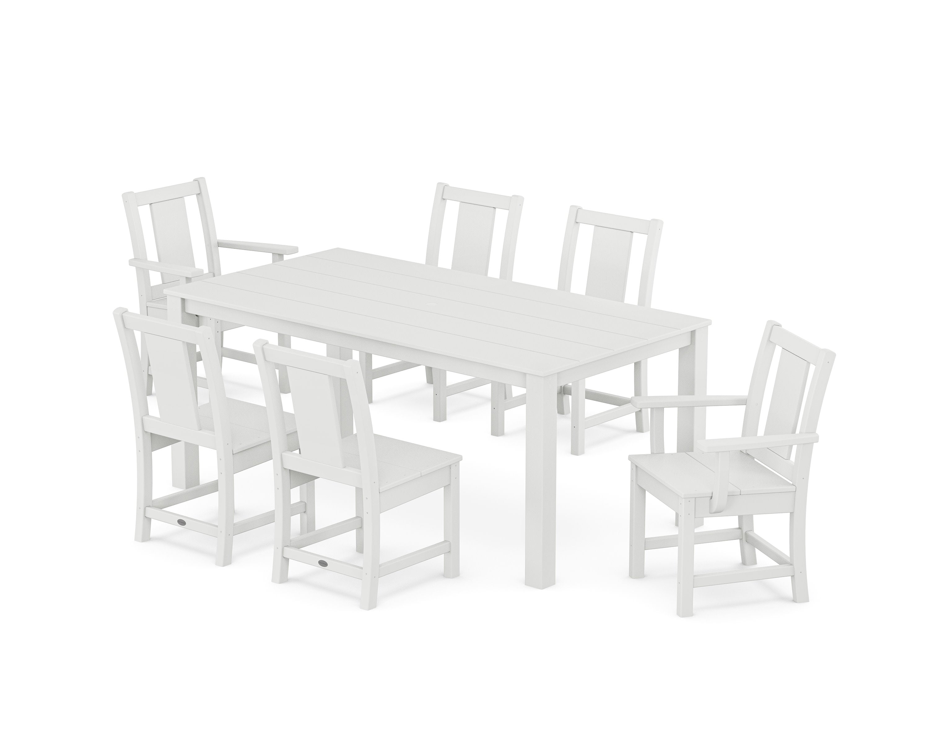 Prairie 7-Piece Parsons Dining Set in White