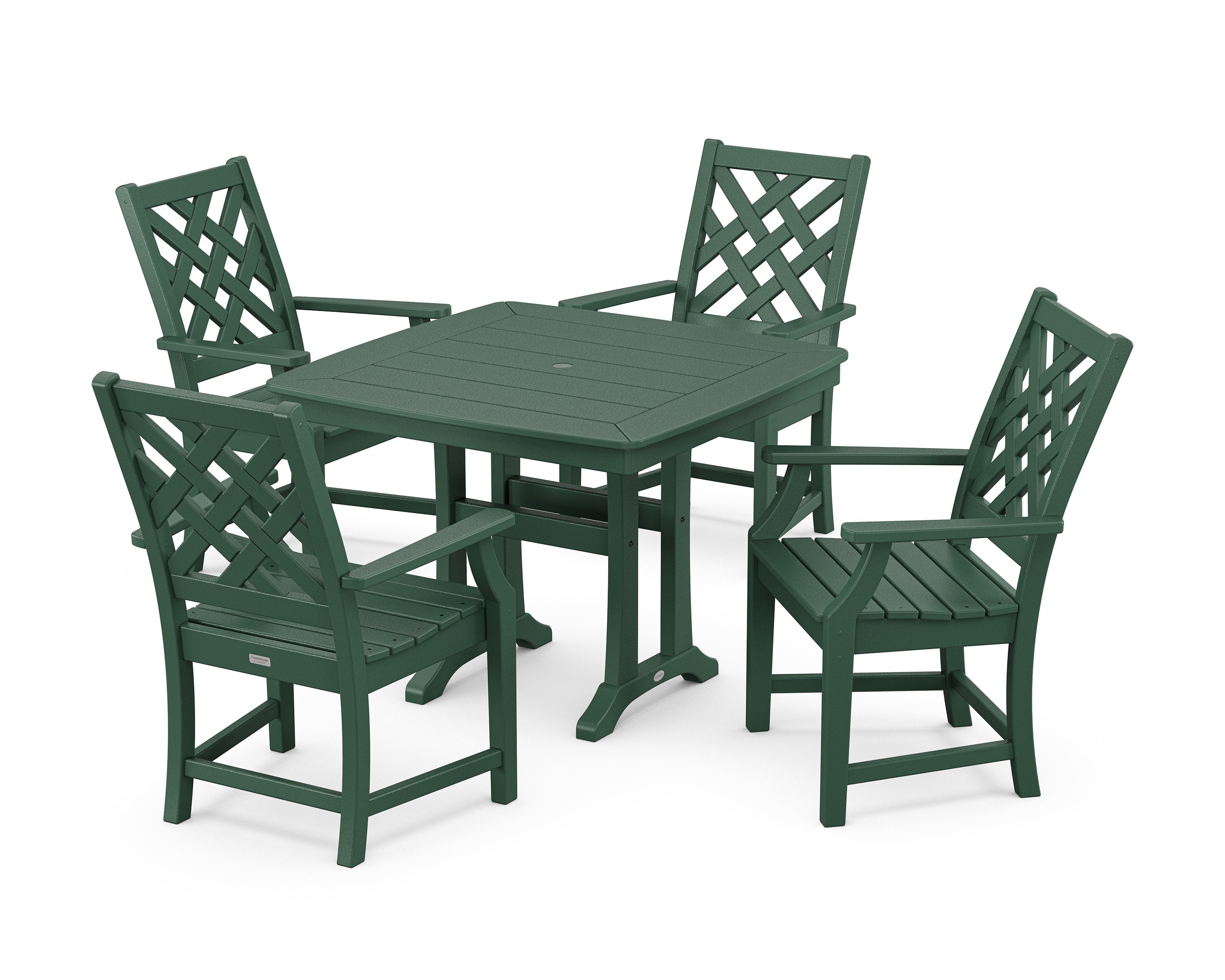 Wovendale 5-Piece Dining Set with Trestle Legs in Green
