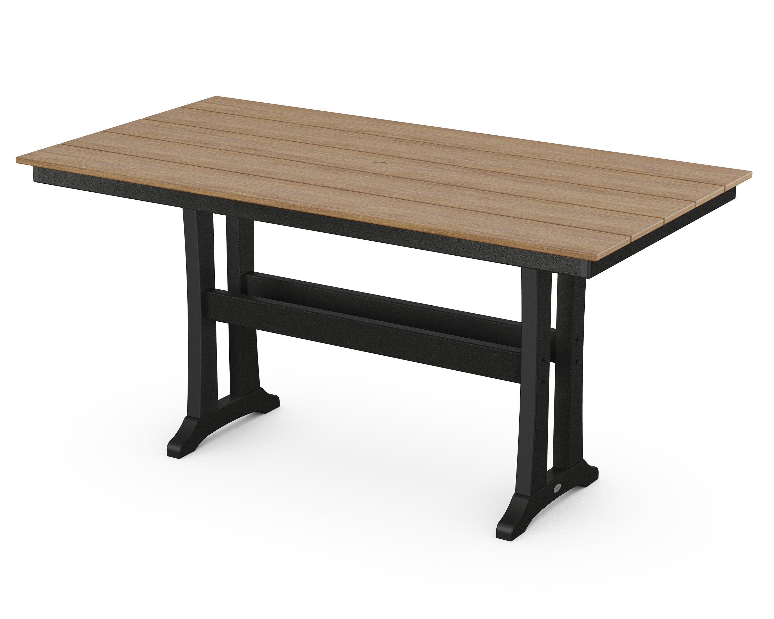 Farmhouse Trestle 37" x 72" Counter Table in Black / Natural