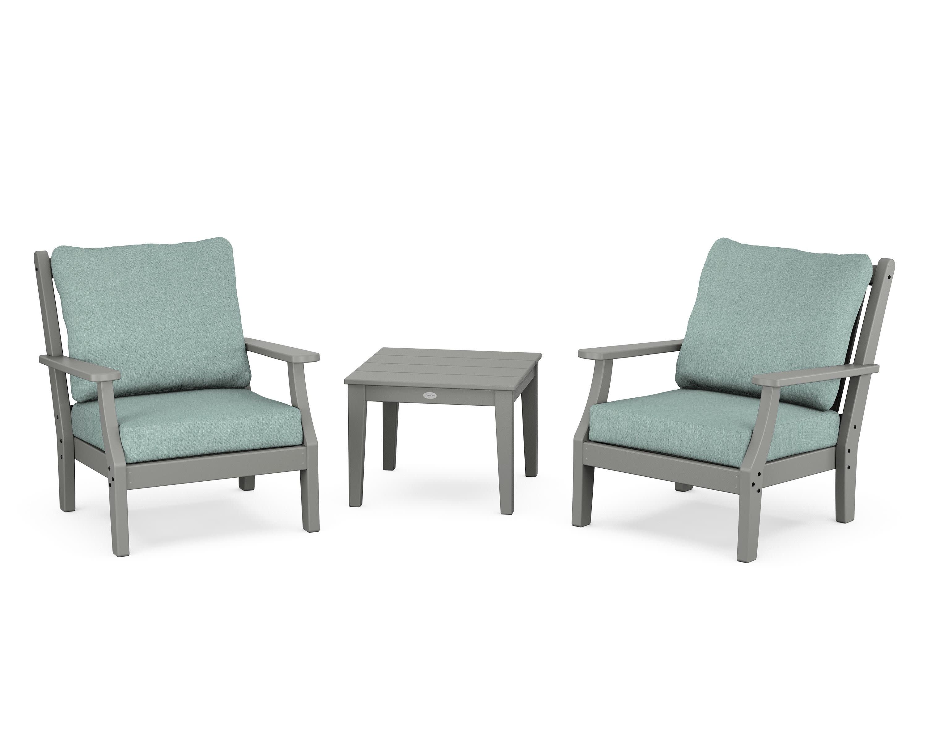 Wovendale 3-Piece Deep Seating Set in Slate Grey / Glacier Spa
